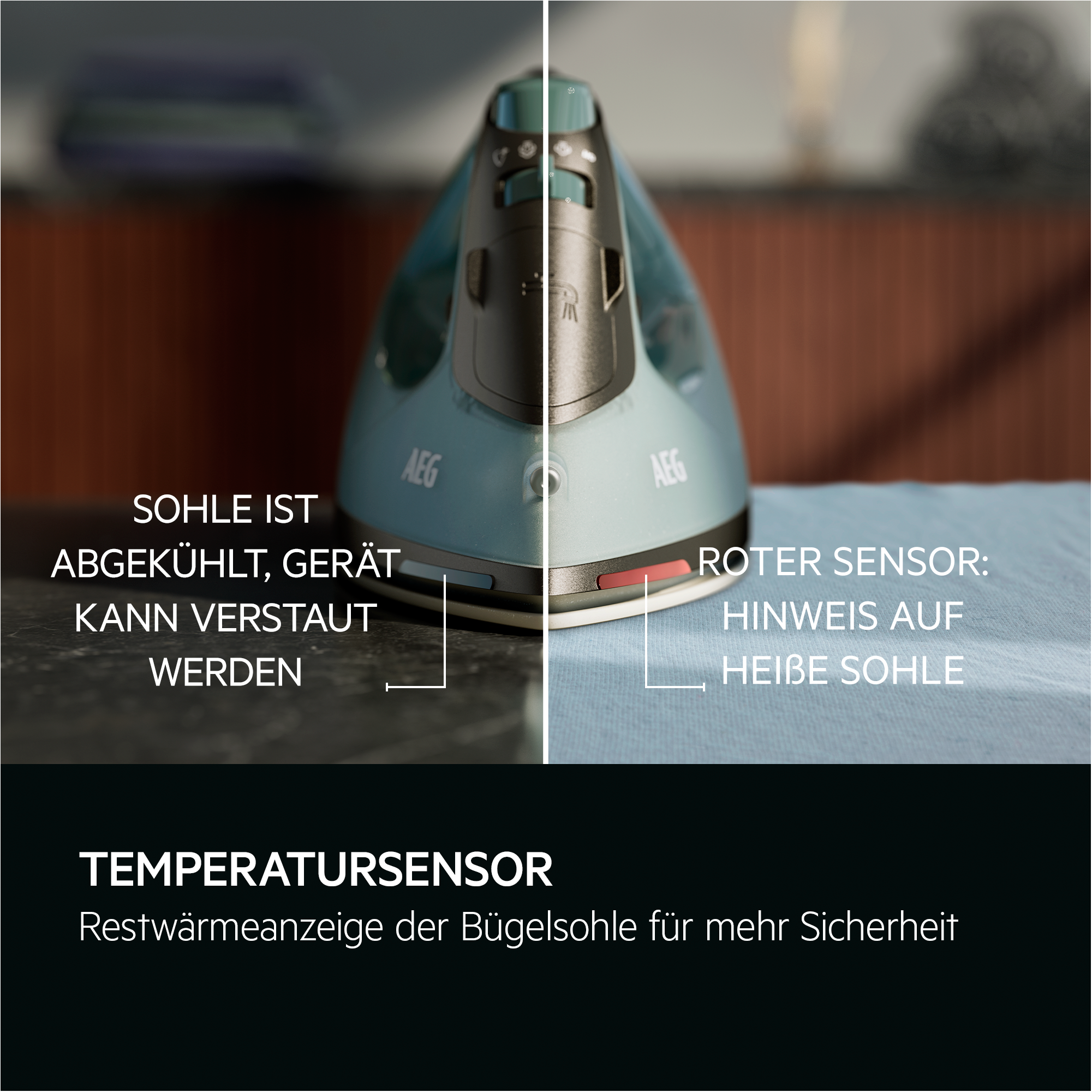 AEG Dampfbügeleisen »SI5-2-6OG Gentle 5000«, 2400 W, Anti-Kalk-System, Restwärmeanzeige, 110 g Dampfstoss