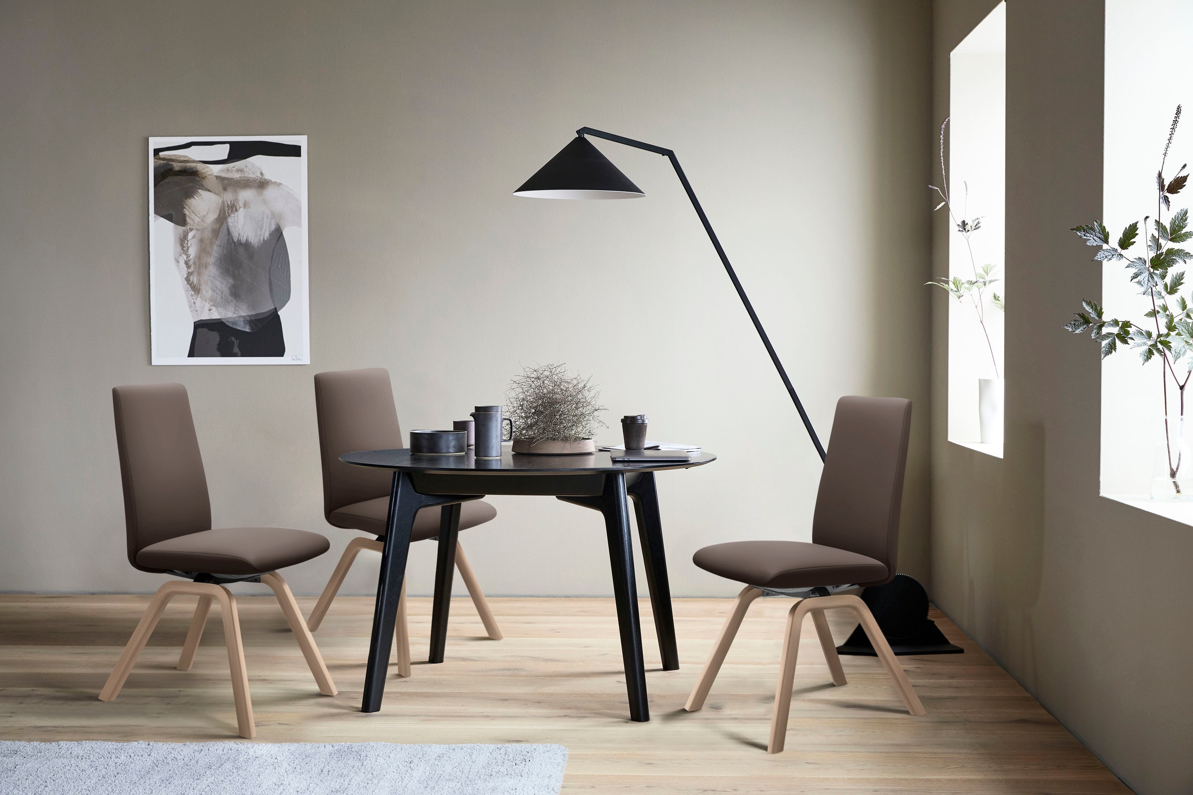 Stressless® Polsterstuhl »Laurel«, Leder BATICK, Low Back, Größe L, mit schräggestellten Beinen in Walnuss