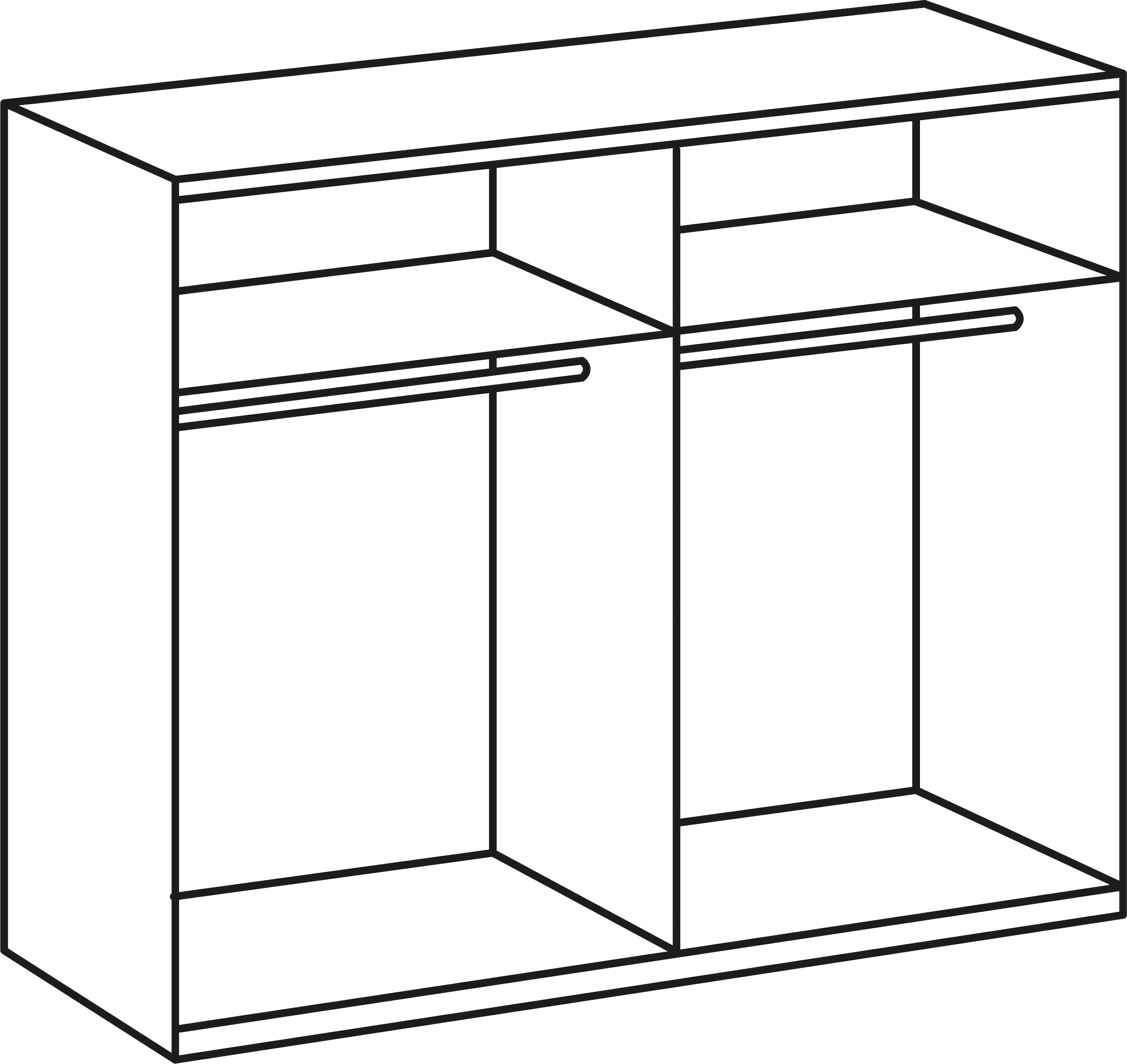 Wimex Schwebetürenschrank »Level by fresh to go«, mit Glastüren