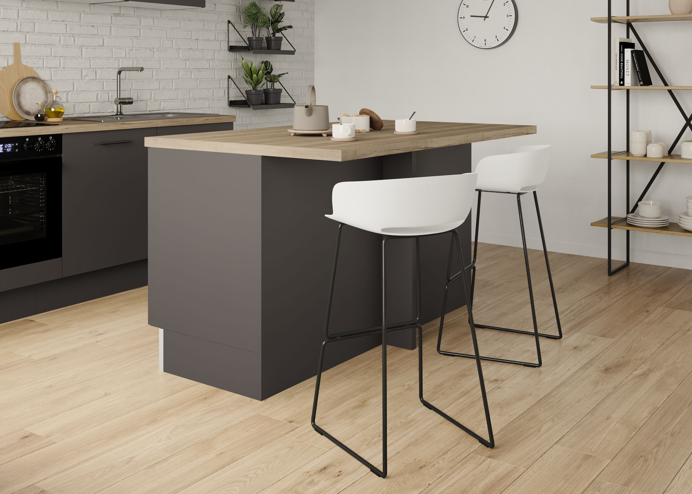 OPTIFIT Kücheninsel »Fiona« Breite 161 cm, Soft-Close, höhenverstellbare Füße, Metallgriffe