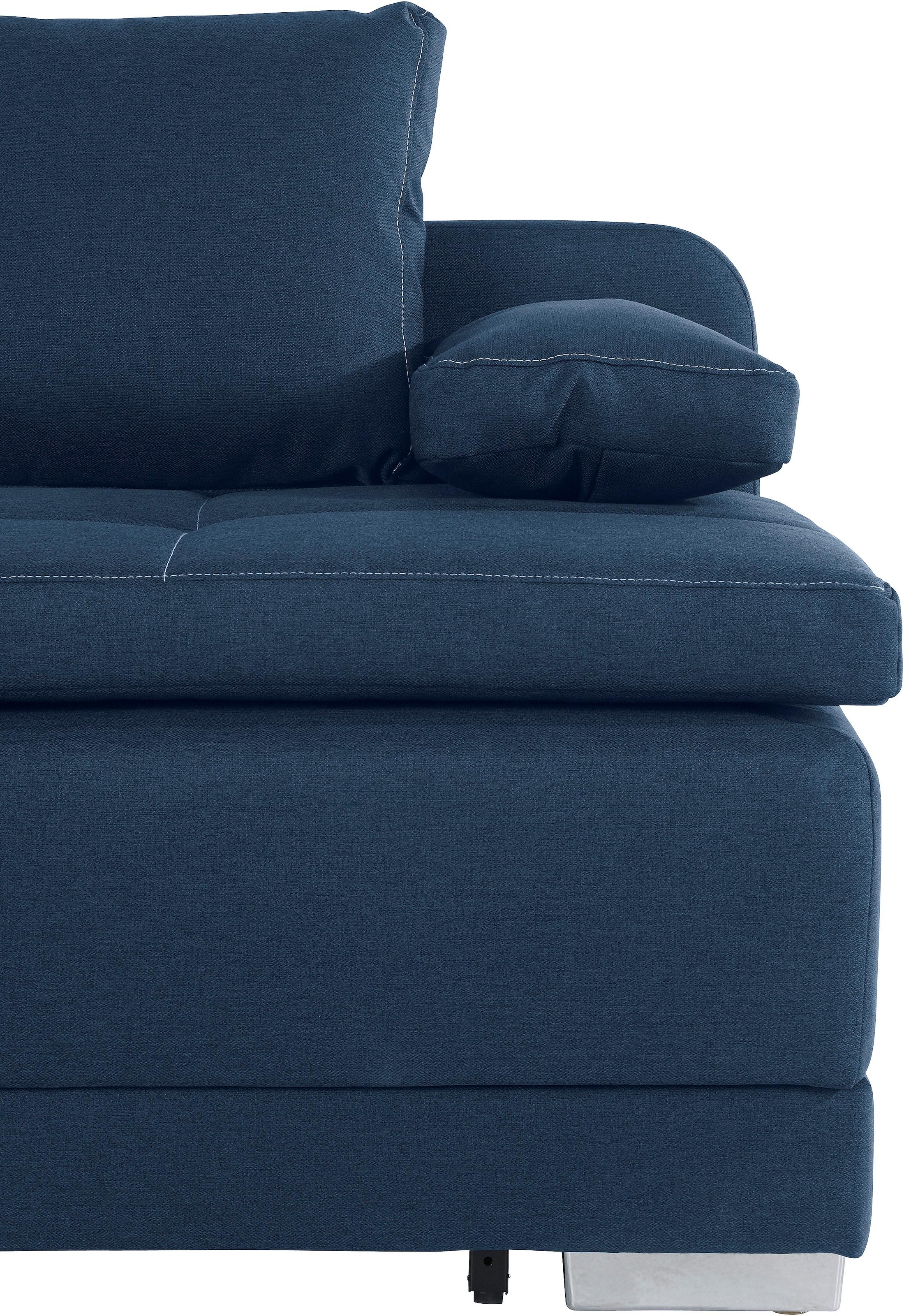 COLLECTION AB Schlafsofa »Berlin«, Bettfunktion und Bettkasten, lose Armlehn-und Rückenkissen