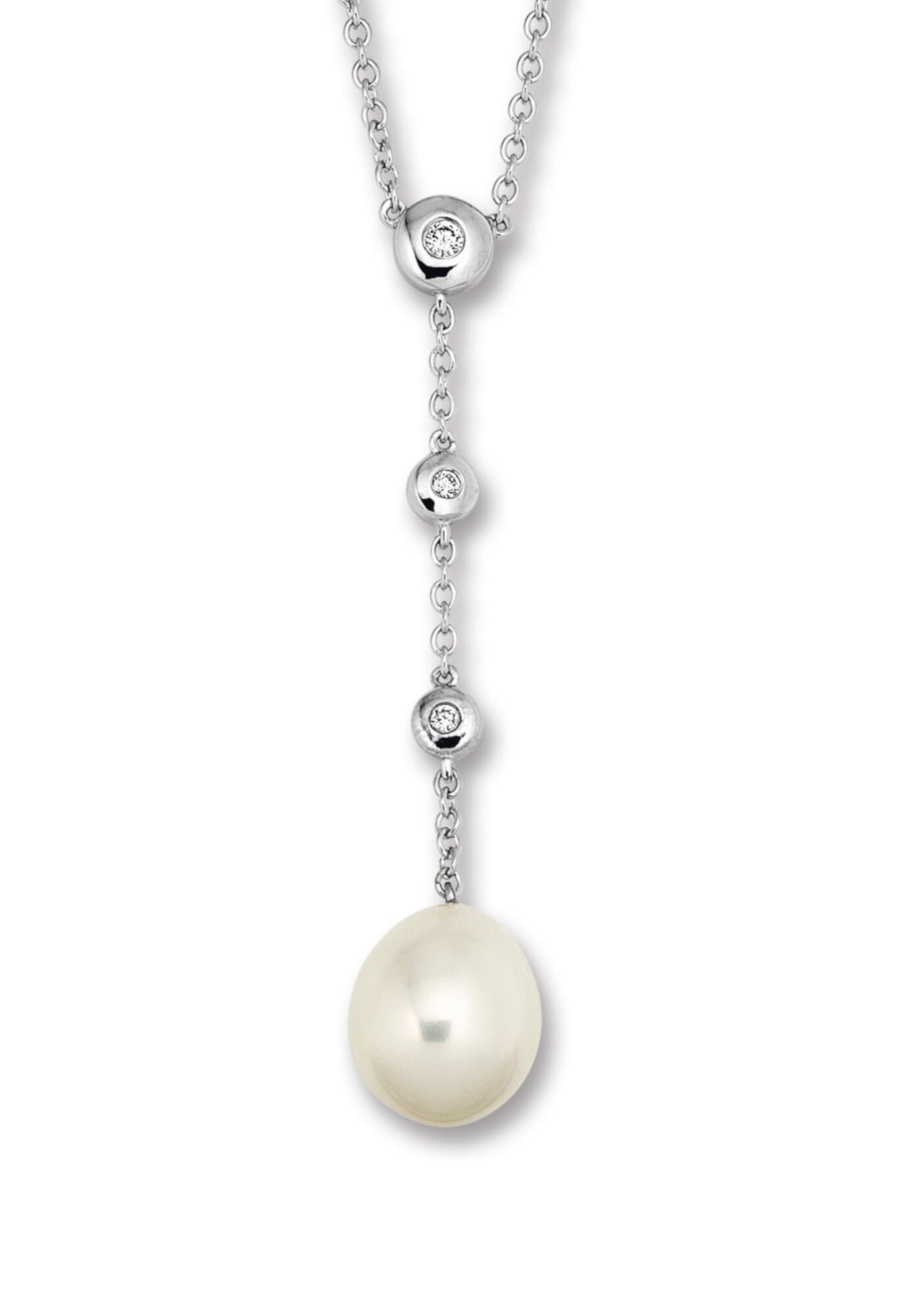 ONE ELEMENT Silberkette »Zirkonia Anker Halskette aus 925 Silber  45 cm«