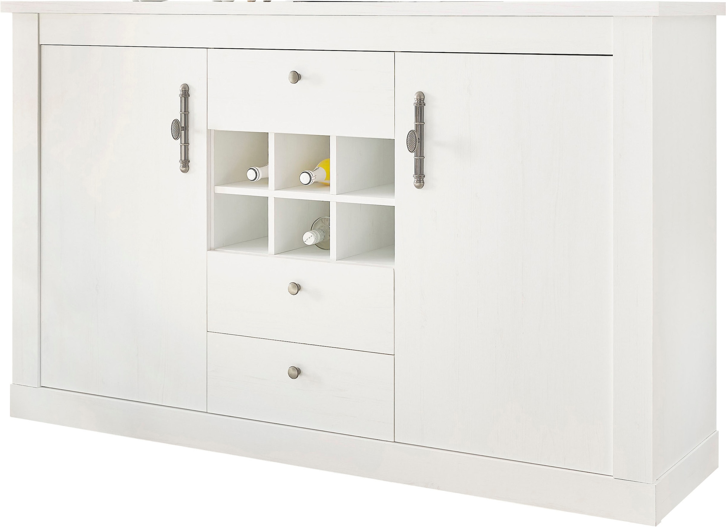 Home affaire Sideboard »RAVENNA«, im romantischen Landhausstil, Griffe aus Metall, Breite 166 cm