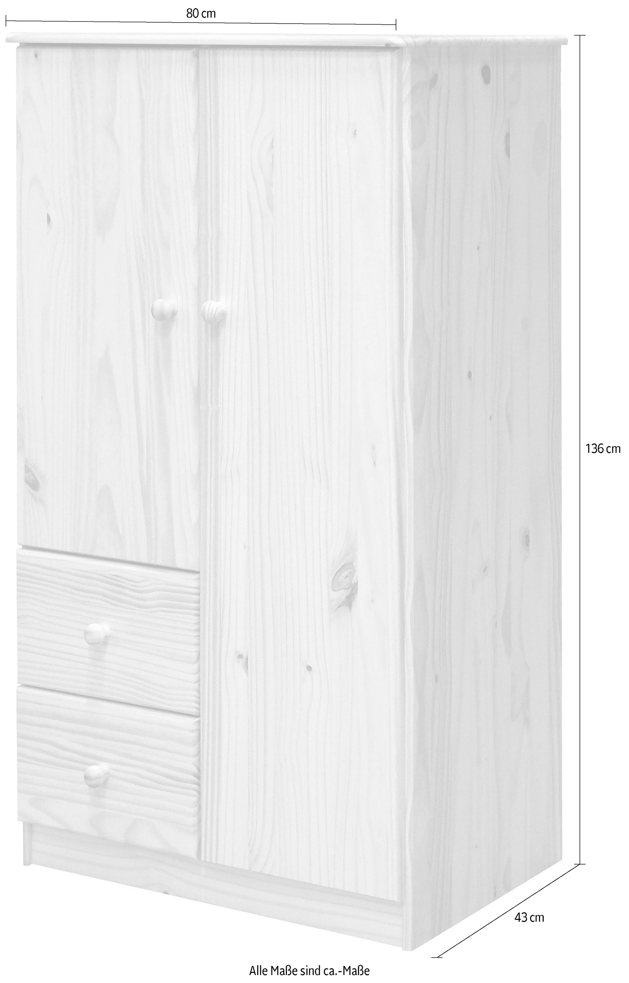 Home affaire Kleiderschrank, (1 St.), Schubladen mit Metallschienen