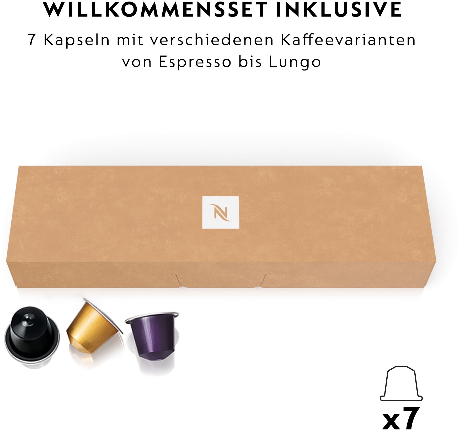 Nespresso Kapselmaschine »XN1108 Essenza Mini von Krups« Pumpendruck: 19 Bar, inkl. Willkommenspaket mit 7 Kapseln