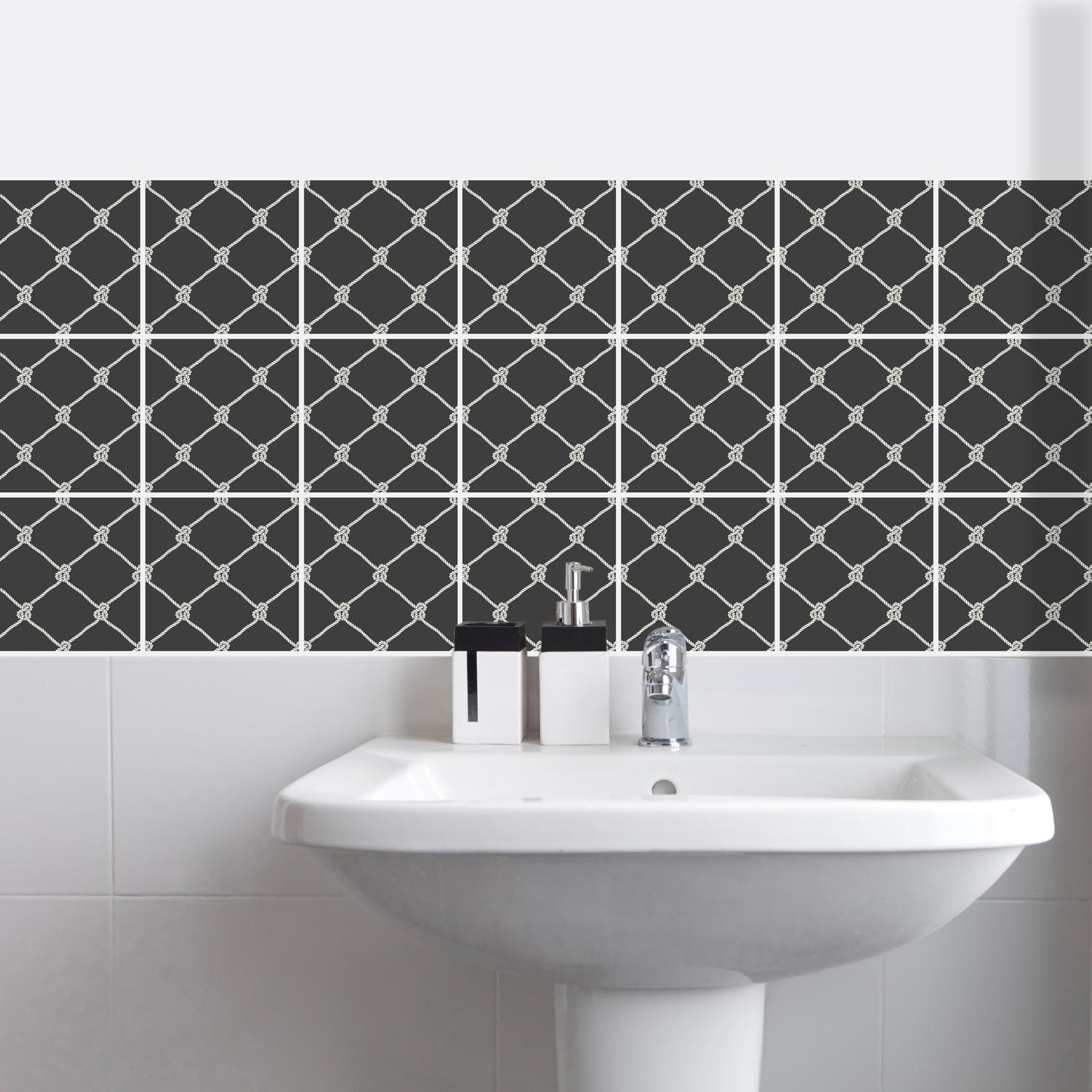 queence Fliesenaufkleber »Knoten«, (12 St.), Stickerfliesen, selbstklebend, Sticker, 12er Set