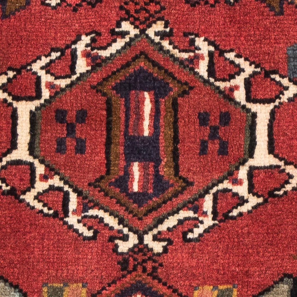 morgenland Orientteppich »Perser - Nomadic - 98 x 70 cm - dunkelrot«, rechteckig, Wohnzimmer, Handgeknüpft, Einzelstück mit Zertifikat