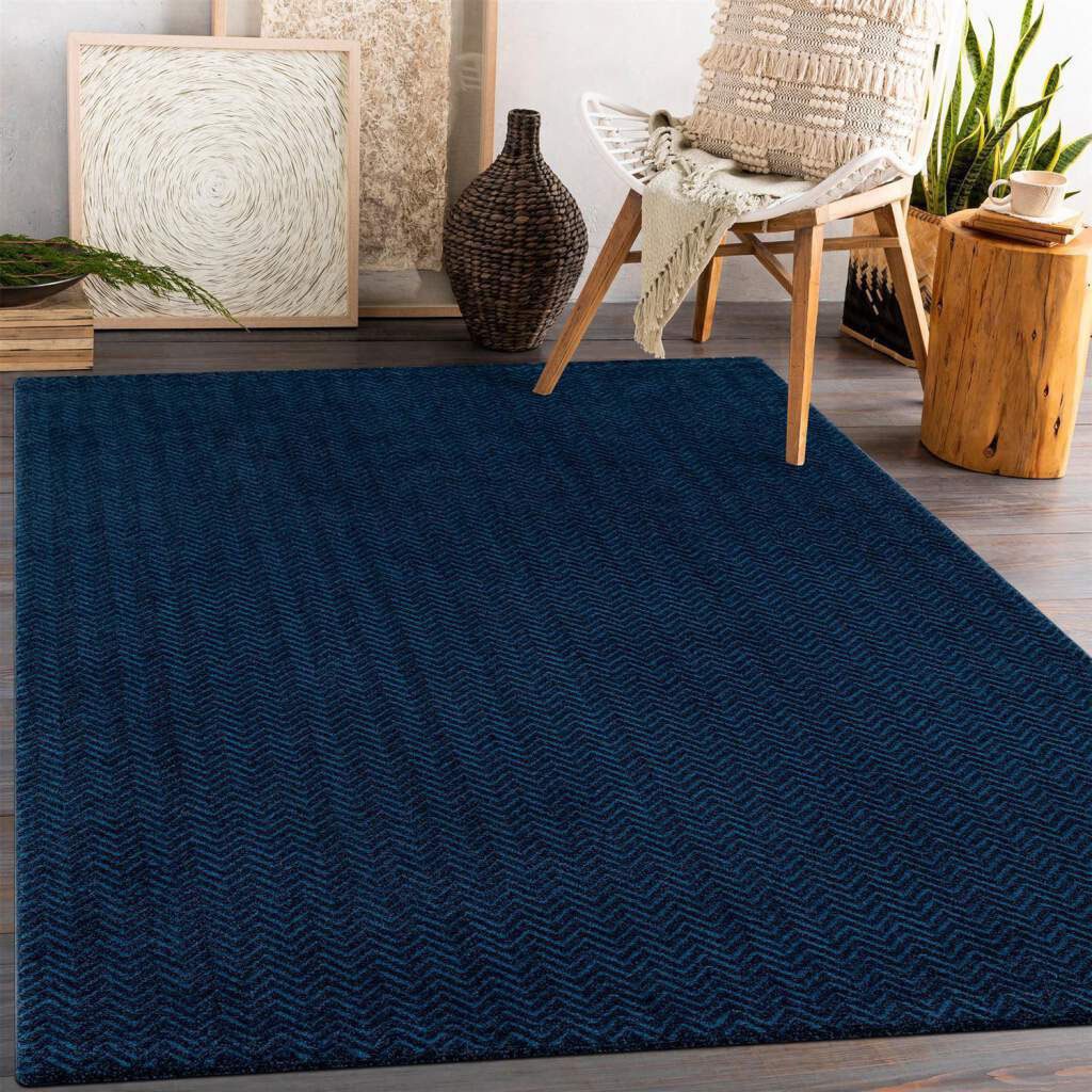 Carpet City Teppich »Friseé-Teppich FANCY805«, rechteckig, 12 mm Höhe, Läufer, Kurzflor, Einfarbig, 3D-Optik, Zickzack Look, Wohnzimmer