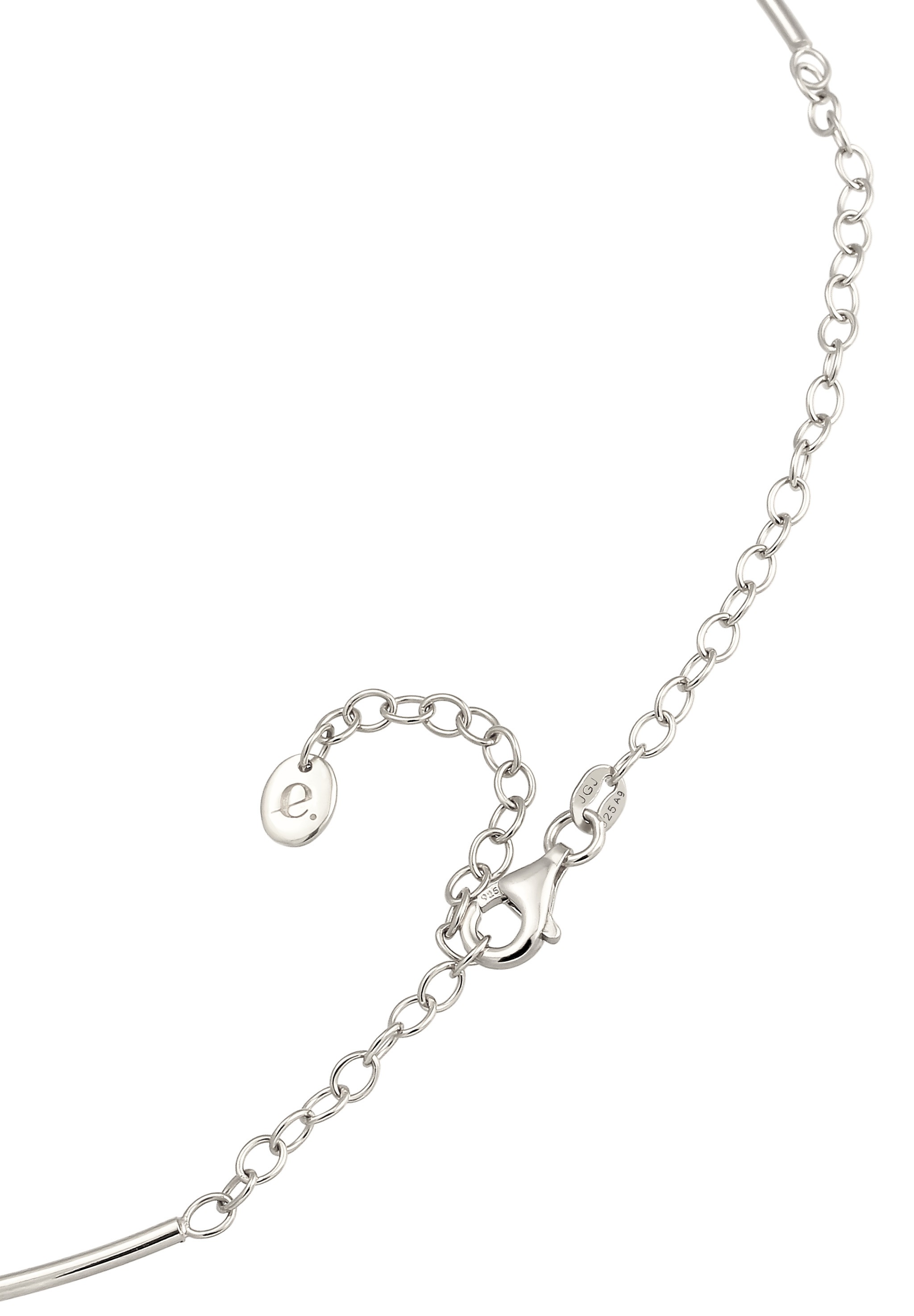 Elli Premium Silberkette »Halskette Halsreif Muschelkernperle Barocke Flach Weiß 925 Sterling Silber«