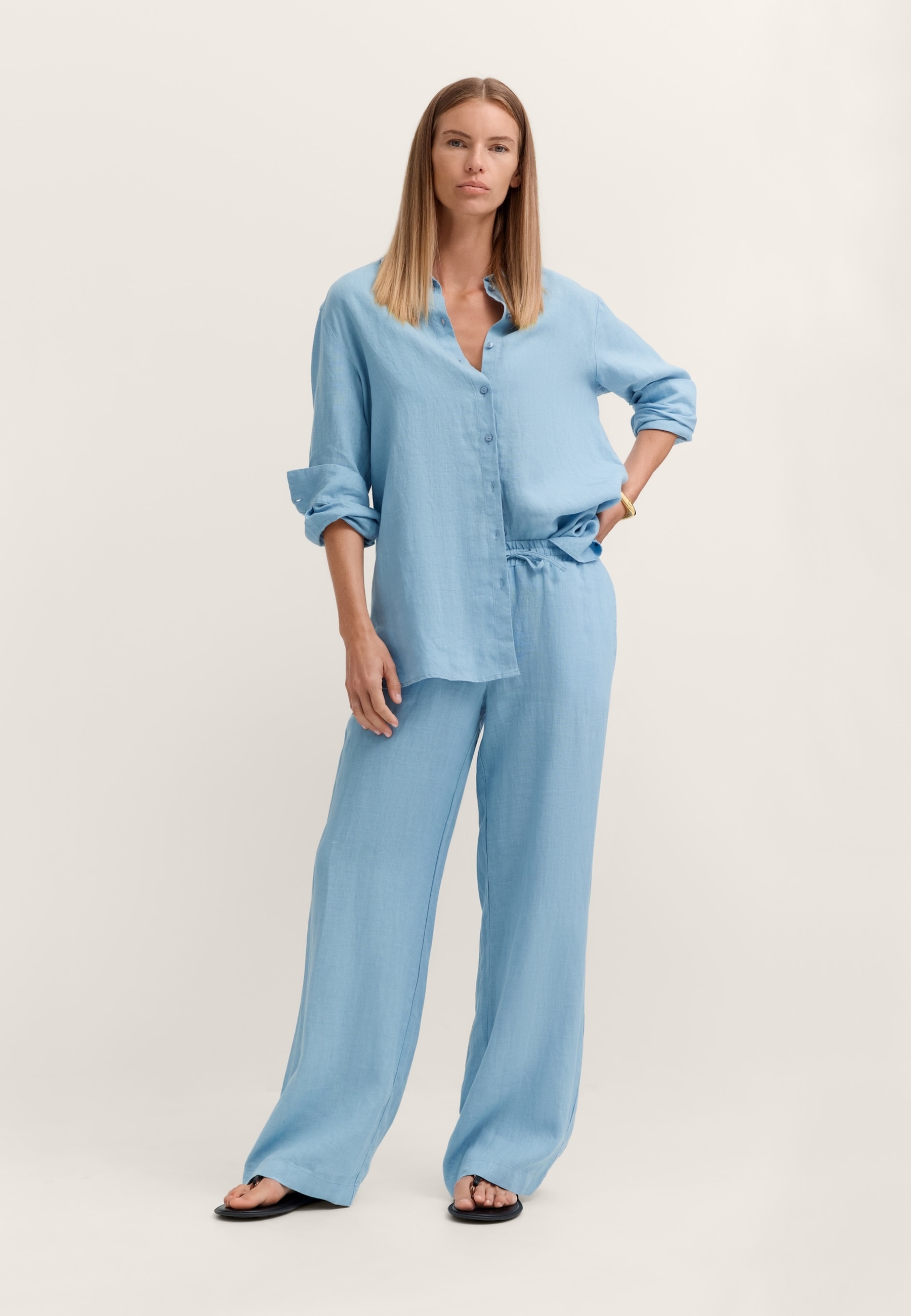 bugatti Leinenhose  Modern Fit mit entspannter Bundlösung