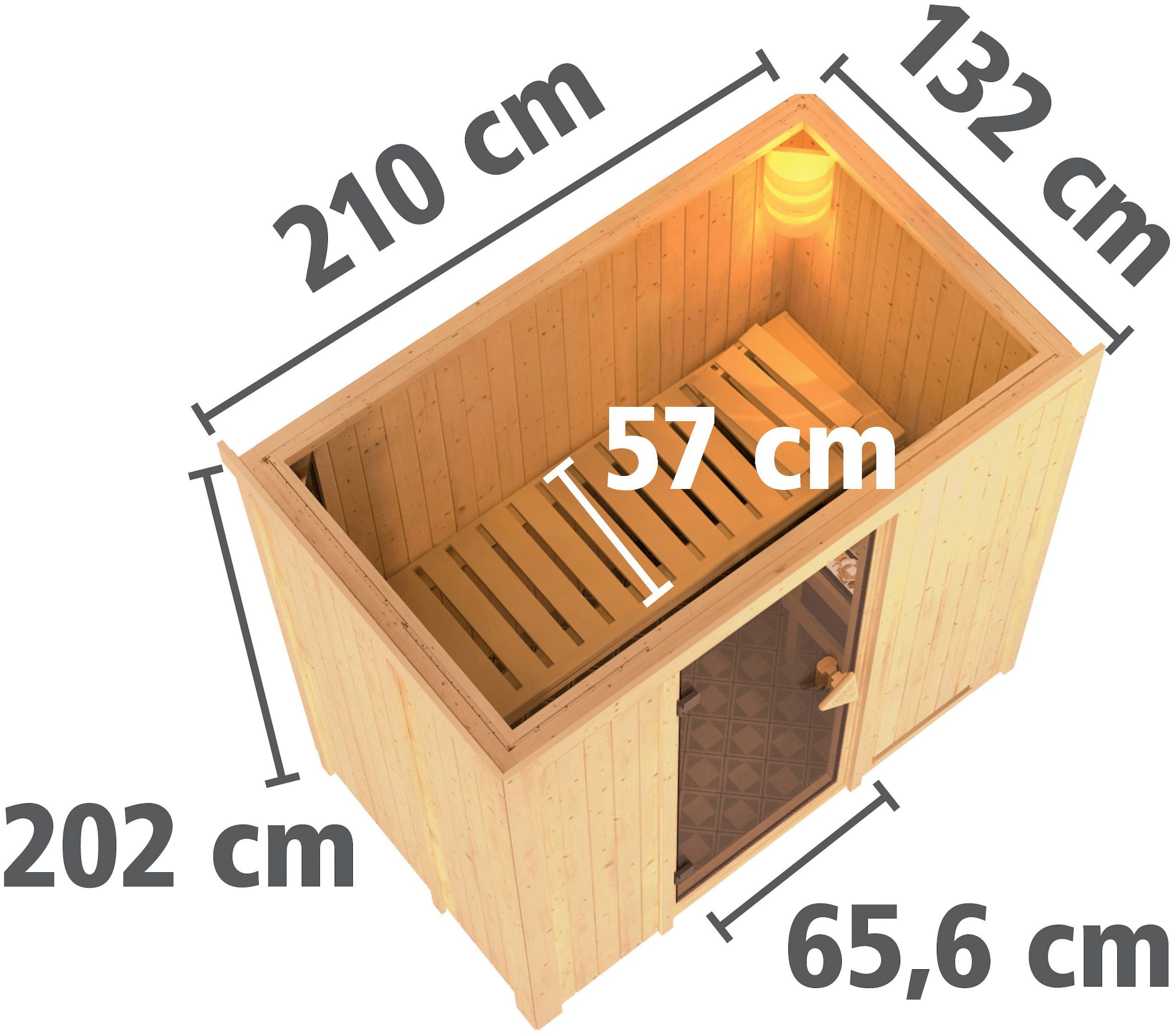 Karibu Sauna »Vada« Set,  Ofen 9 kW integr. Strg
