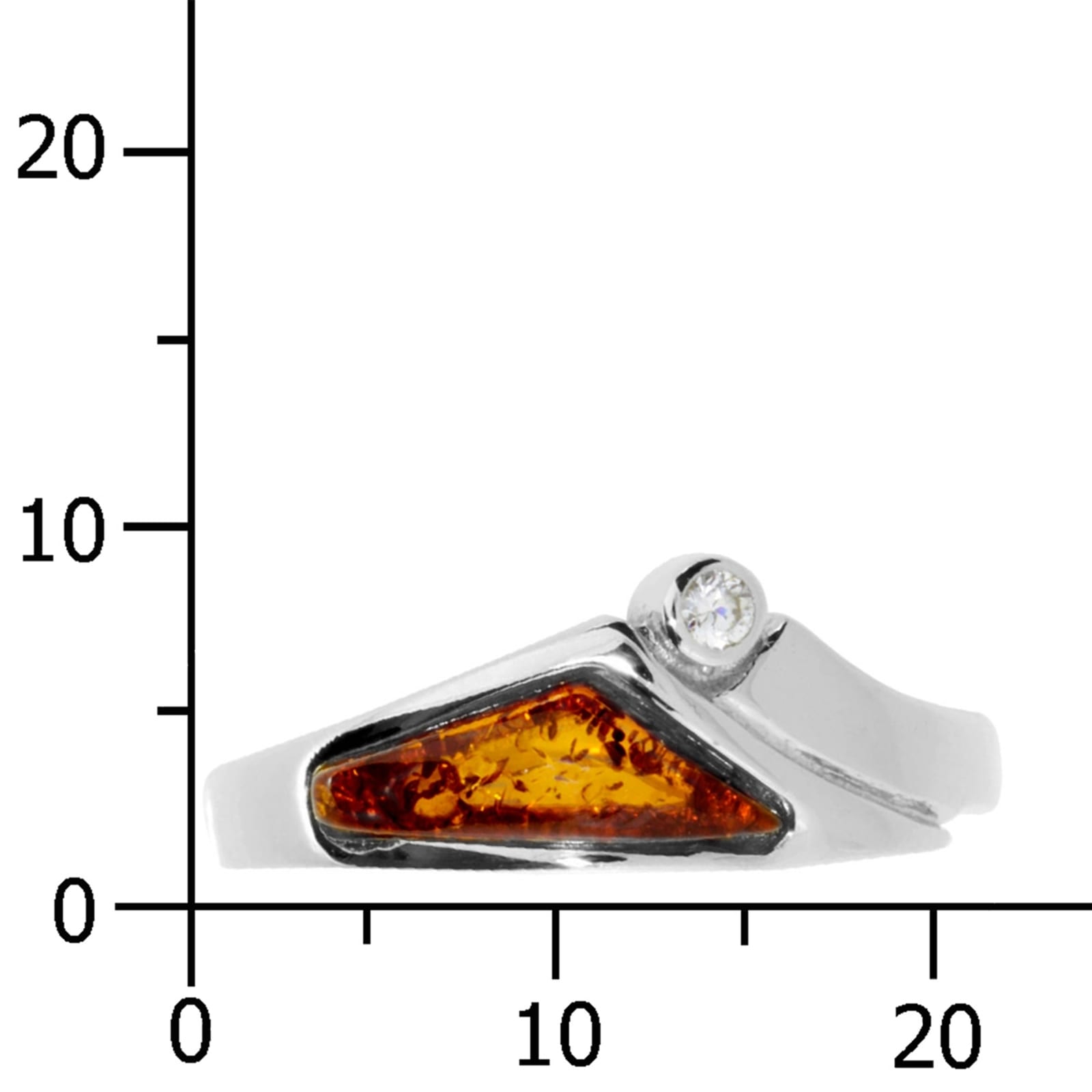 OSTSEE-SCHMUCK Fingerring »- Agneta - Silber 925/000 - Bernstein/Zirk.«