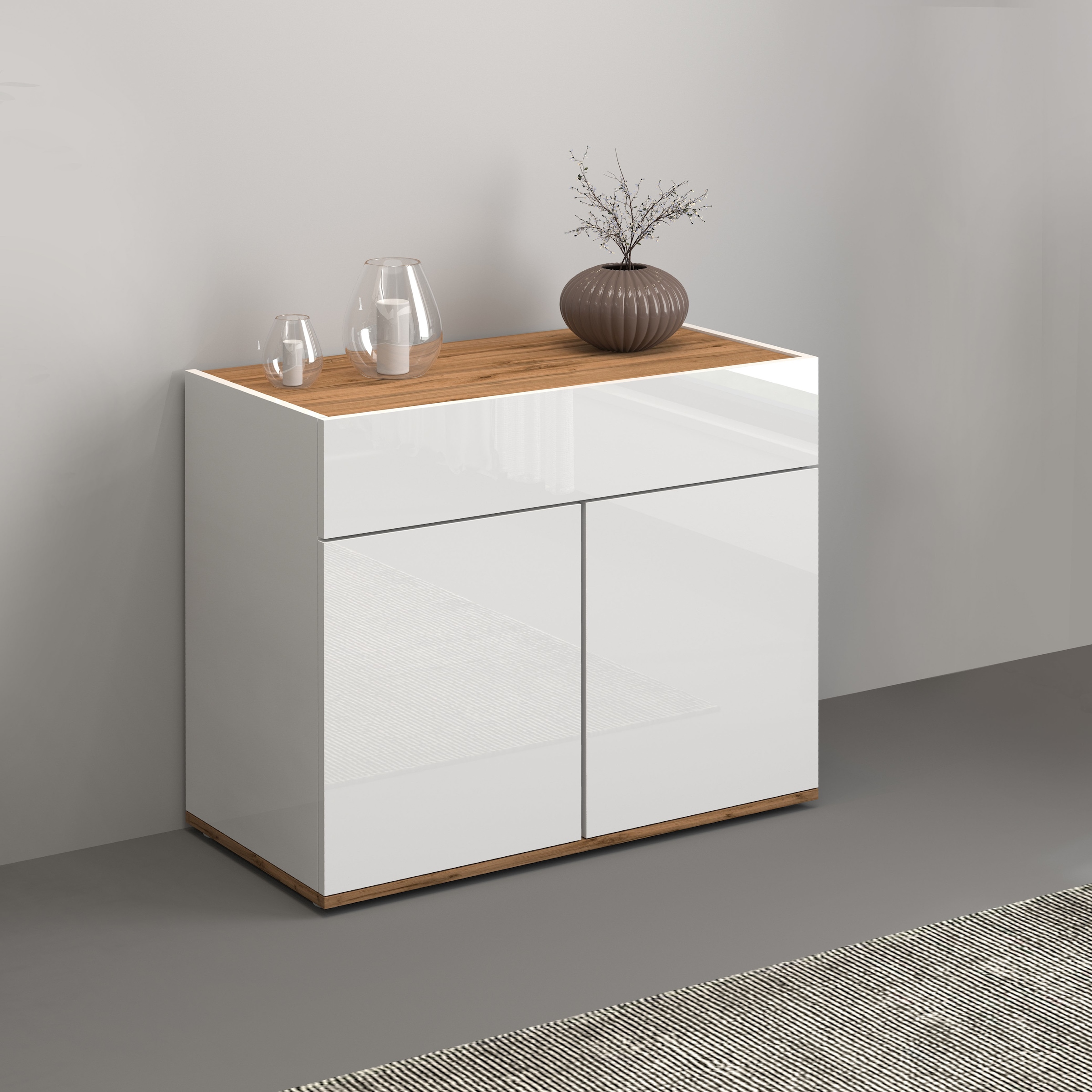 Sideboard »Garda, Kommode, Schrank, Kredenz«, 2 Türen, 1 Schublade,grifflos Breite...