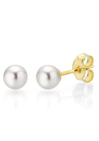 Firetti Paar Ohrstecker »Schmuck Geschenk Gold 375 Ohrschmuck Perle verschiedene Größen«, Made in Germany - mit Süßwasserzuchtperle