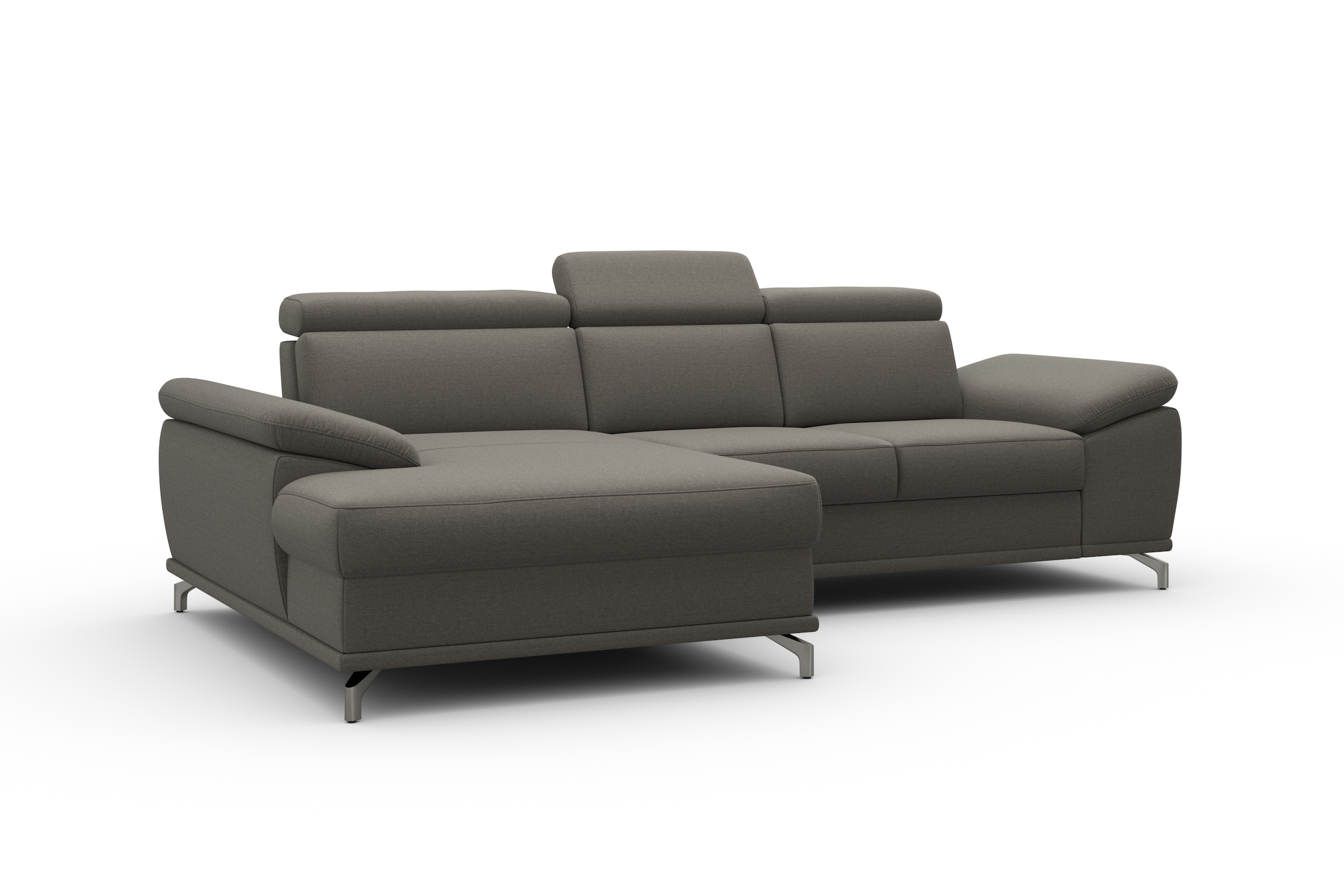 sit&more Ecksofa »Cabrio L-Form, mit Sitztiefenverstellung, Arm- und Kopfteilverstellung«, 2 Nierenkissen, Federkern, optional Bettfunktion und Stauraum