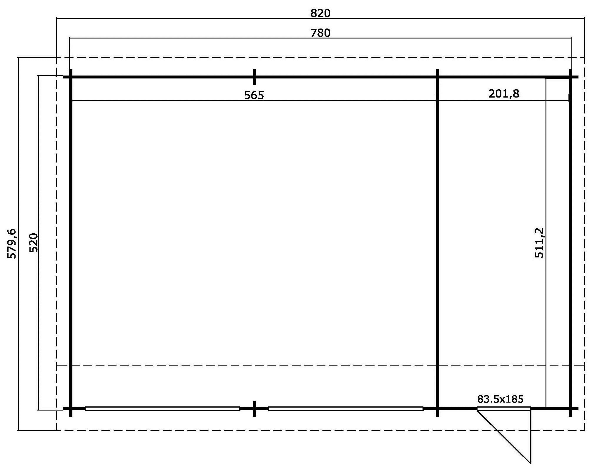 Nordic Holz Garage »HAWAII« BxT: 820x579 cm, 197 cm Einfahrtshöhe, mit Holztor
