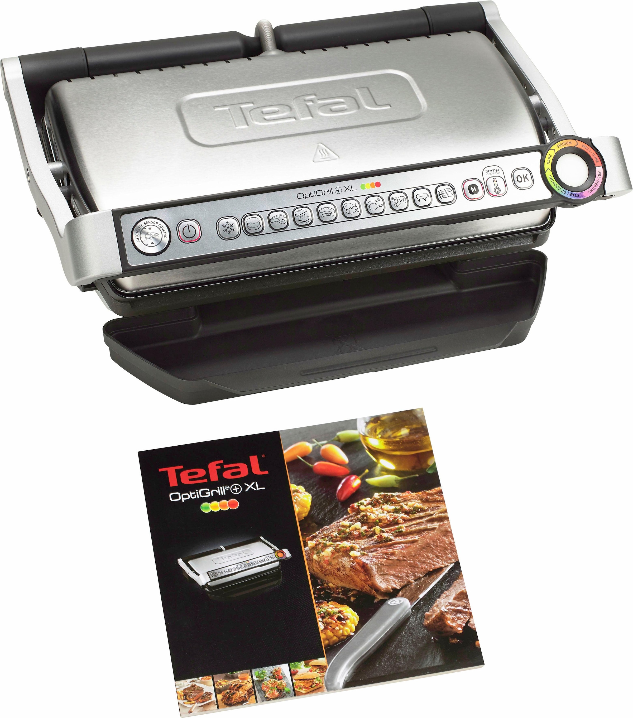 Tefal Kontaktgrill »GC722D OptiGrill+ XL«, 2180 W, XL-Grillfläche, automatische Anzeige des Garzustands