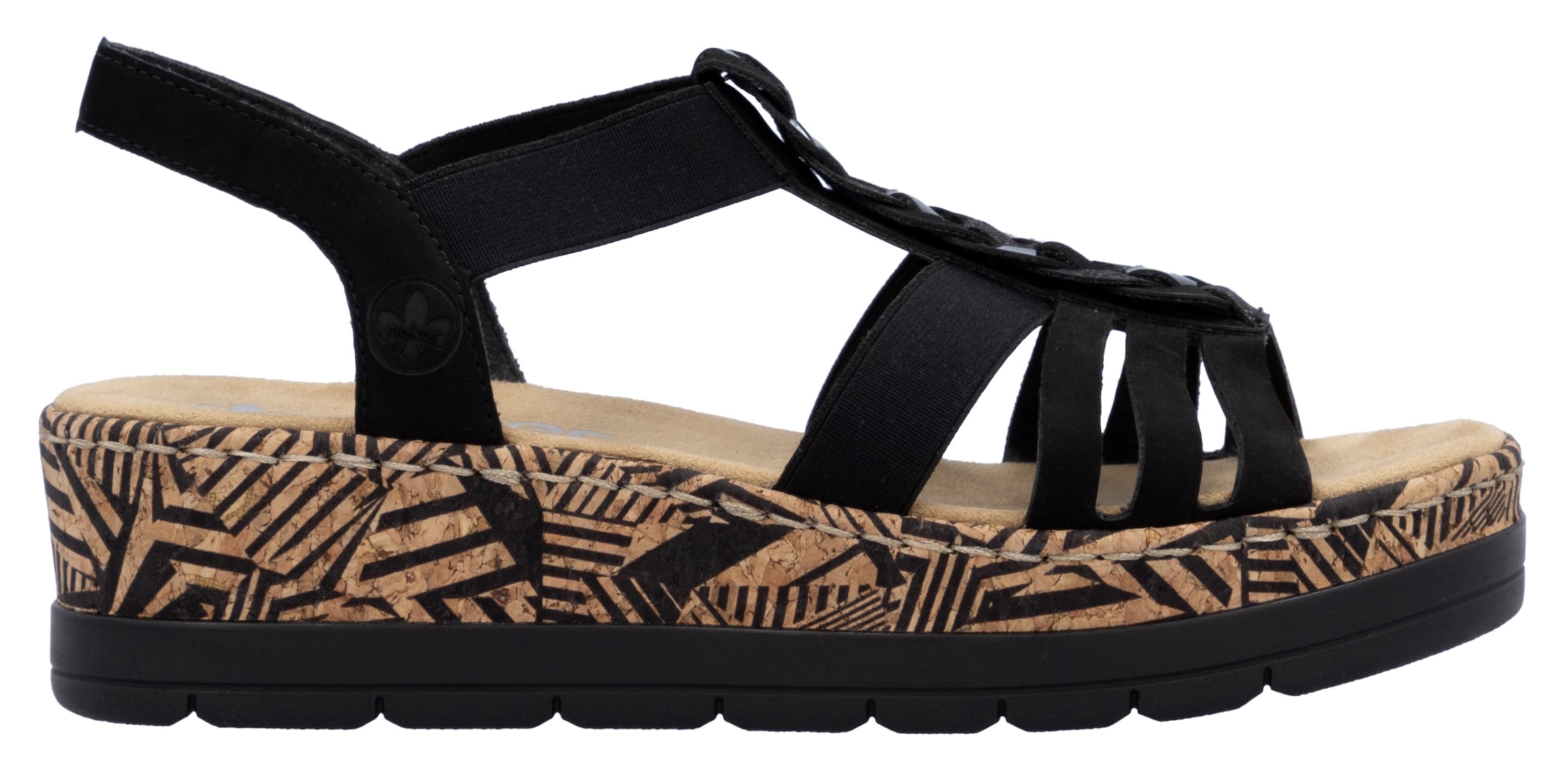 Rieker Plateausandaletten  Sommerschuh, Urlaubschuh, Sandalette mit dekorativem Schmuckelement