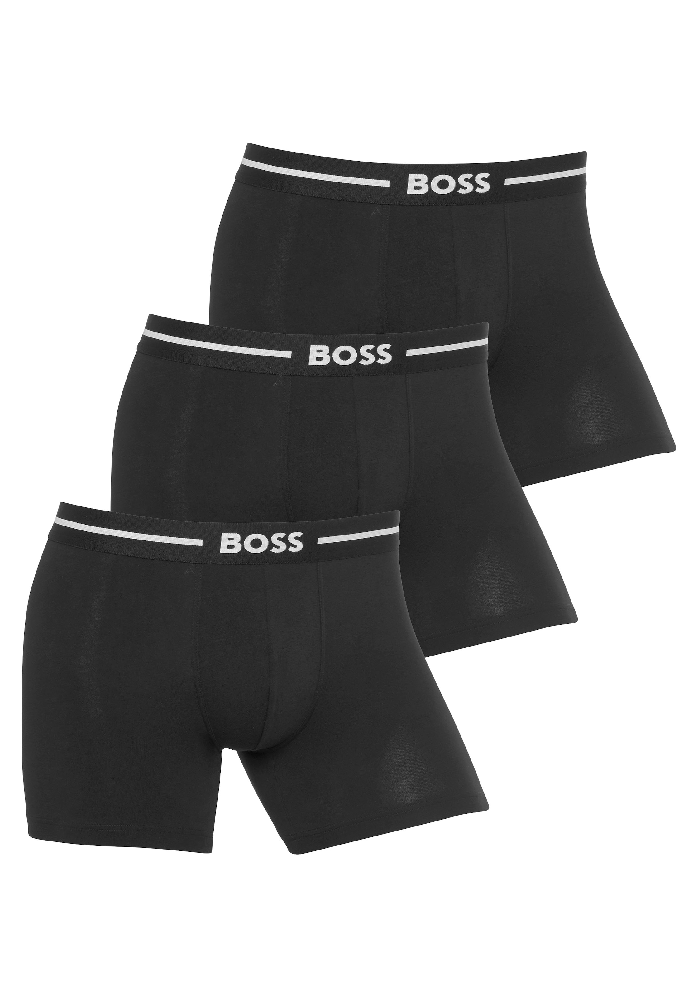 BOSS Boxershorts »BoxerBr 3P Bold«, (3 St.), mit Boss Logo-Elastikbund