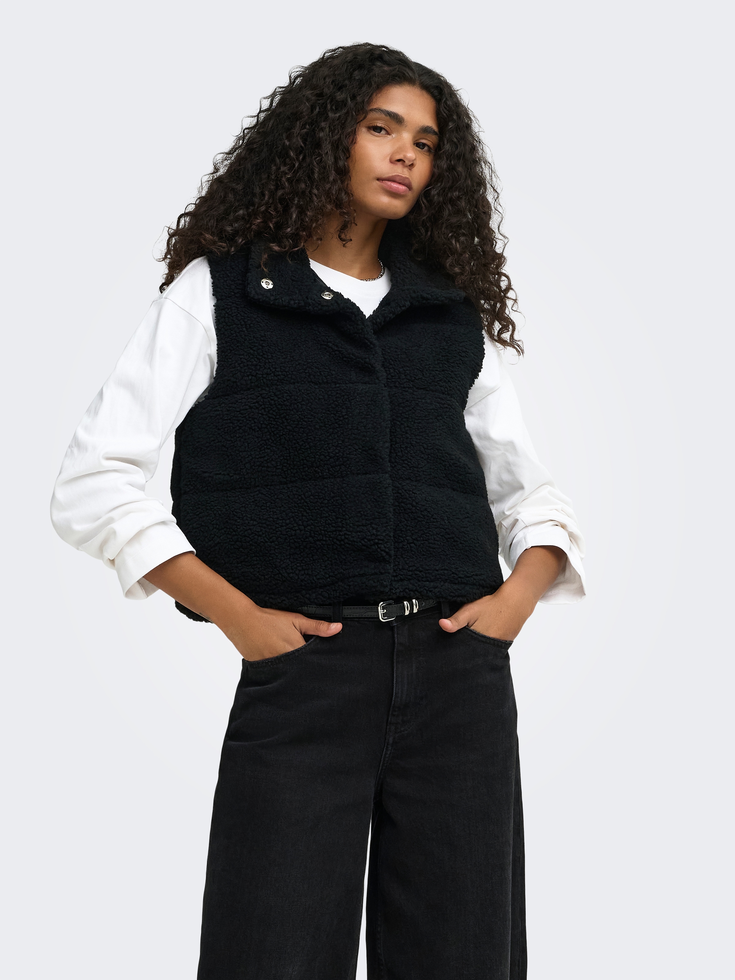 ONLY Plüschweste »ONLSANDRA TEDDY WAISTCOAT LIFE OTW NOOS« Kunstfaser