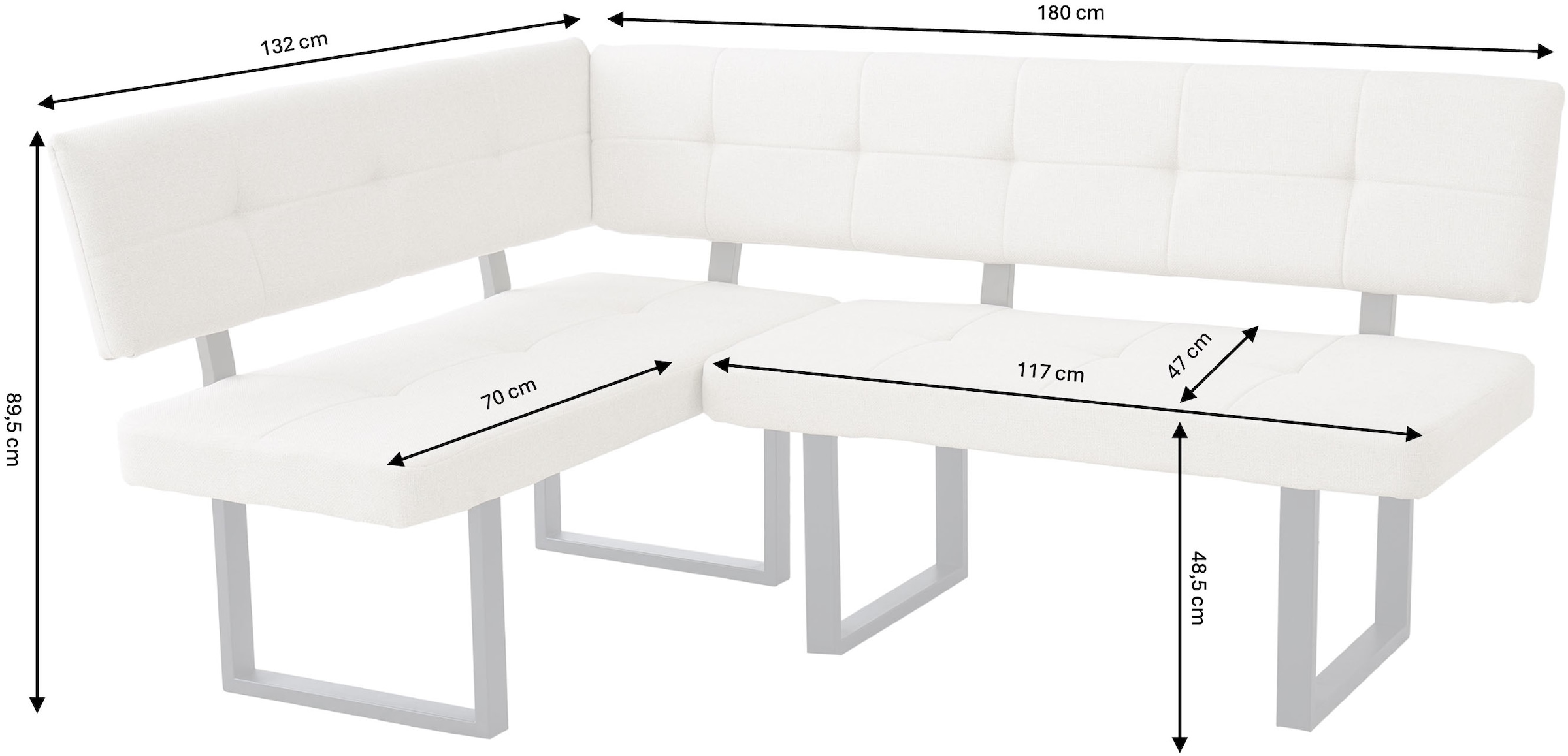 OTTO home Eckbankgruppe »Alabama, 4tlg-Set, Esstisch, Eckbank plus 2 Stühle« Spar-Set, 4 tlg. Sitzgruppe mit Federkern, 2 Freischwingern und Sinterstein-Tisch