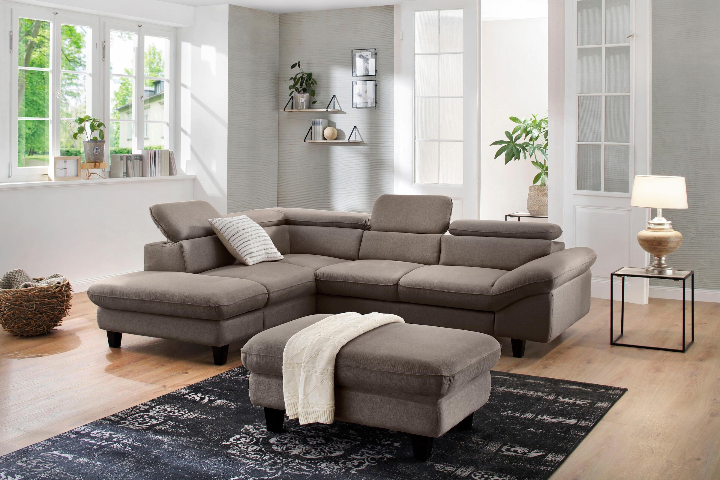 Home affaire Ecksofa »Pilot L-Form«, mit Kopfteilverstellung, wahlweise mit Bettfunktion & Bettkasten