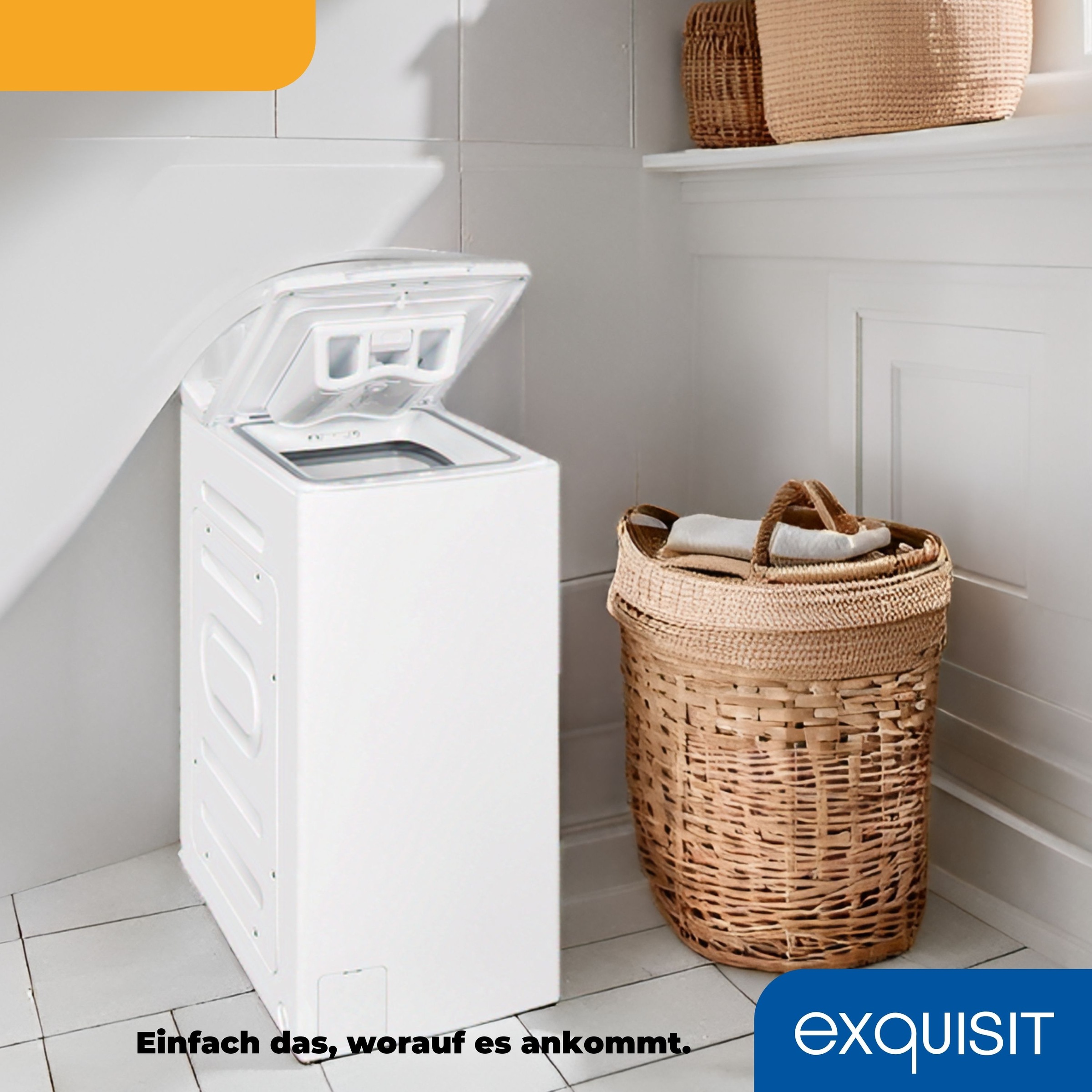exquisit Waschmaschine »LTO1207-030Aweiss«, 7,5 kg, 15 Programme, Restlaufzeitanzeige, Kindersicheruing