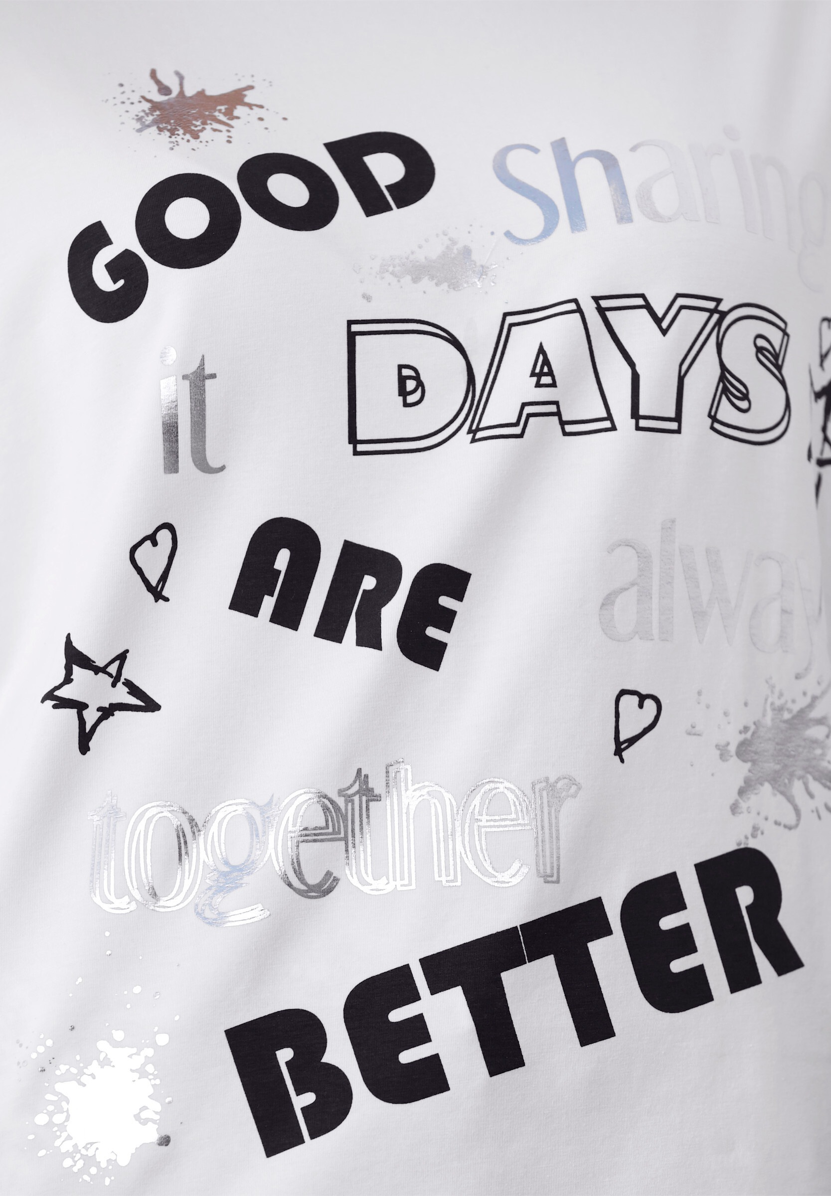 heine T-Shirt »Langarm-Shirt Langarmshirt mit silberfarbenen Details«