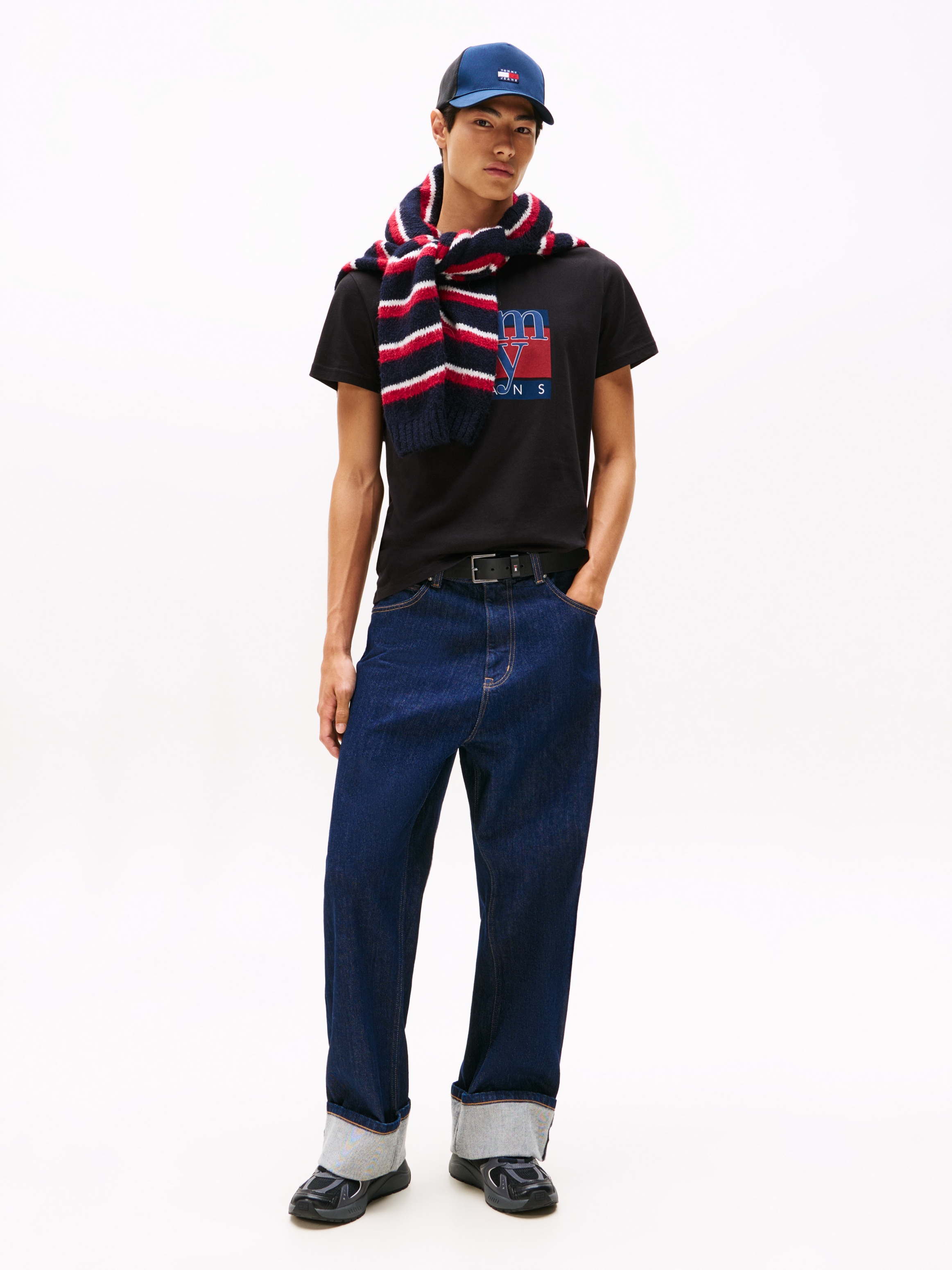 Tommy Jeans T-Shirt »TJM RWB FLAG TEE EXT«, Slim fit, mit Rundhals