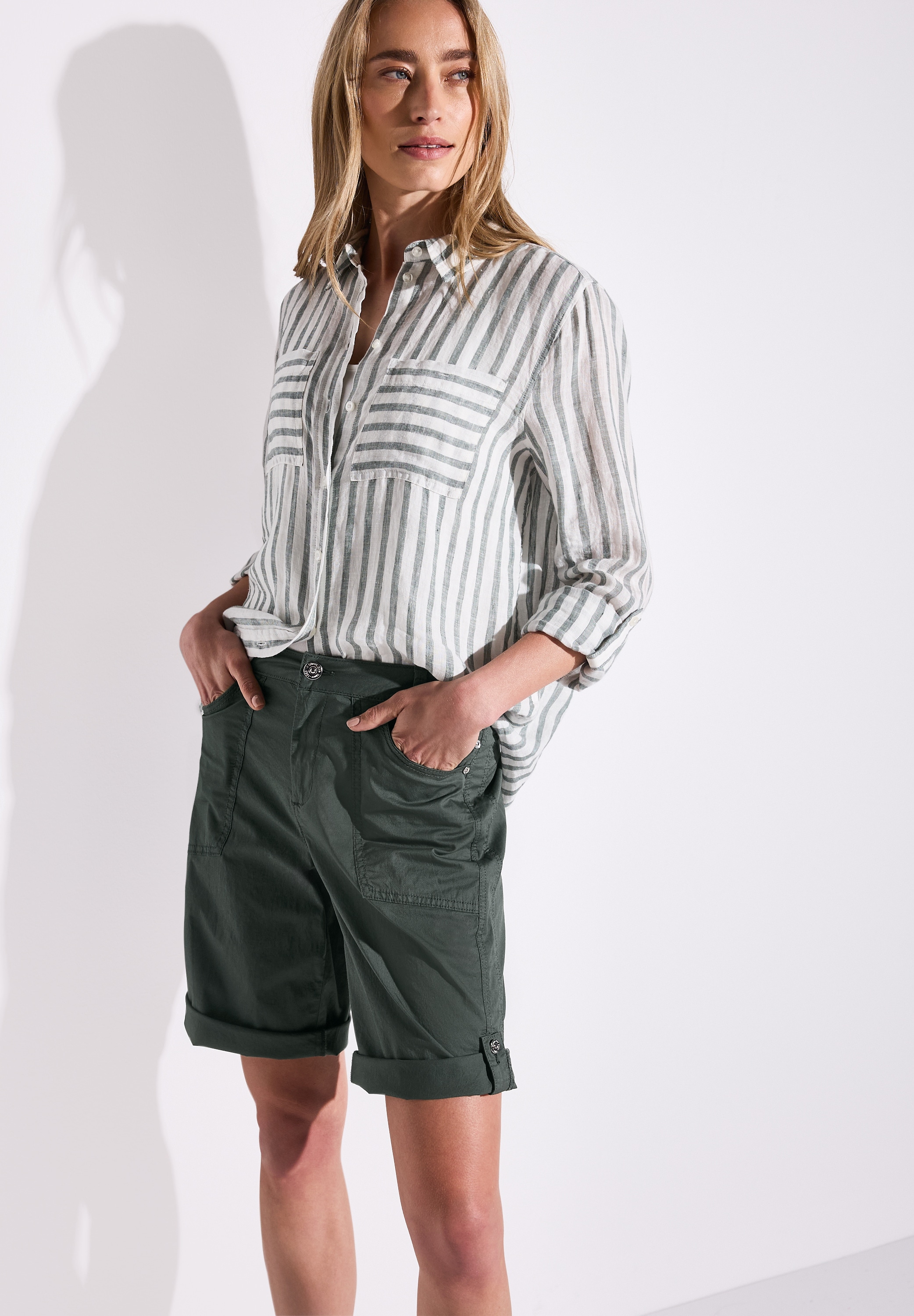 STREET ONE Bermudas »Style Yulius«, Sommerhose mit Turn-Up