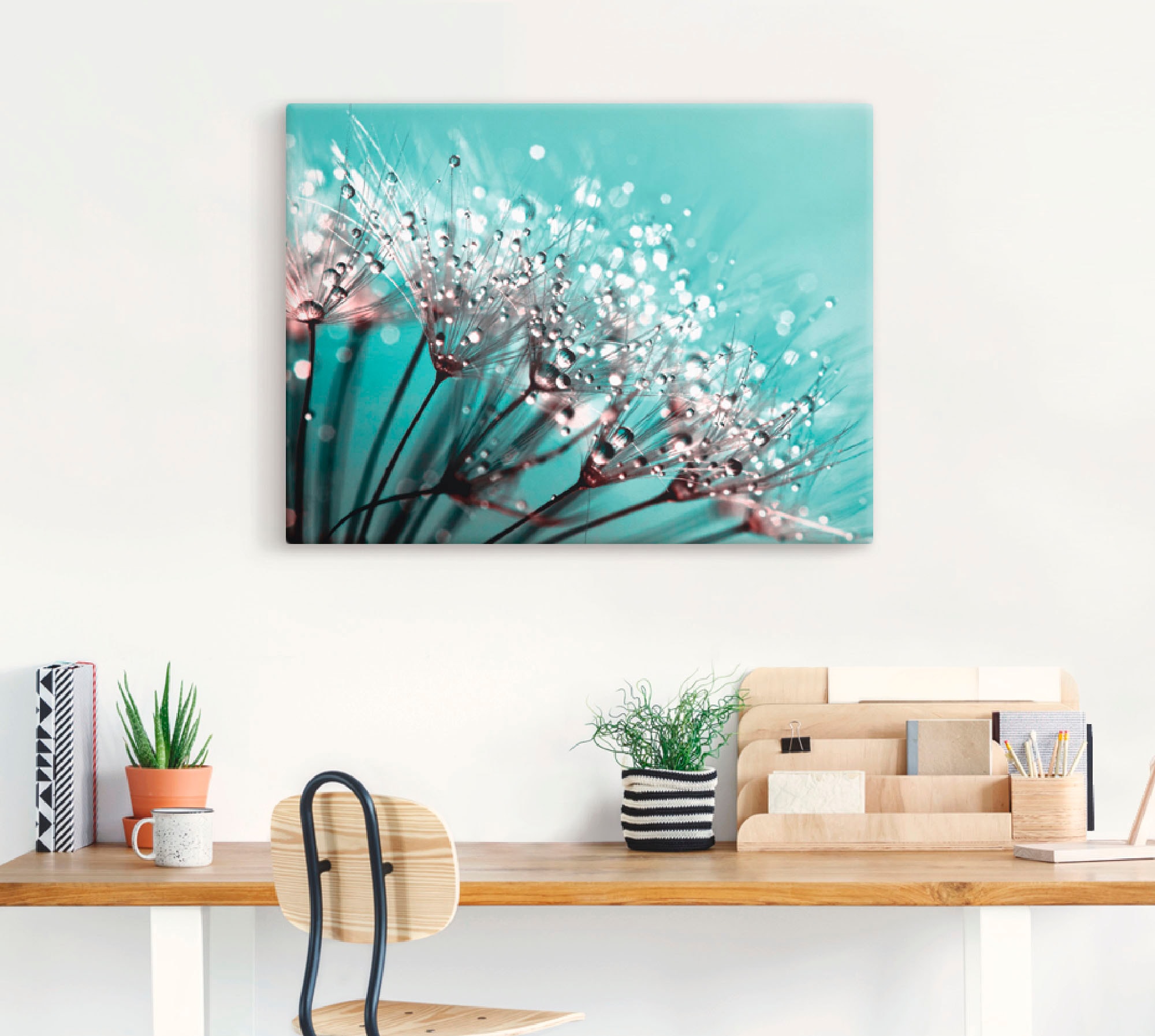 Artland Leinwandbild »Glitzernde Pusteblume I« Blumen 1 Stk. tlg. auf Holzrahmen gespannt