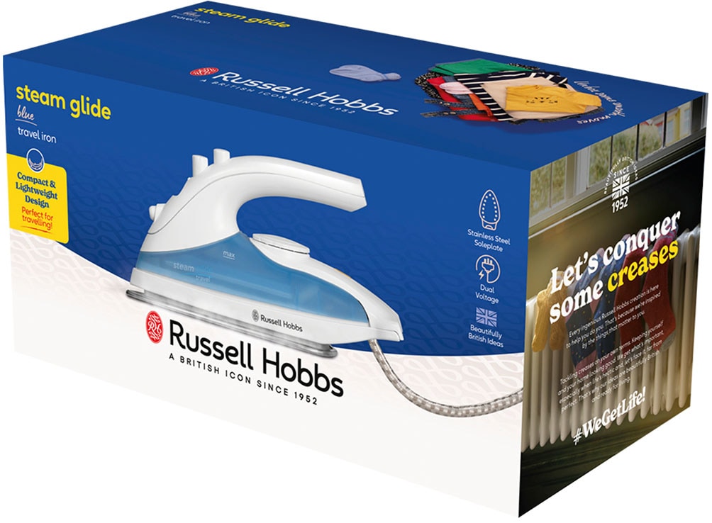 RUSSELL HOBBS Dampfbügeleisen »22470-56, Reisedampfbügeleisen, mit Edelstahlsohle,« 830 W weltweite Spannungsanpassung 110-240V