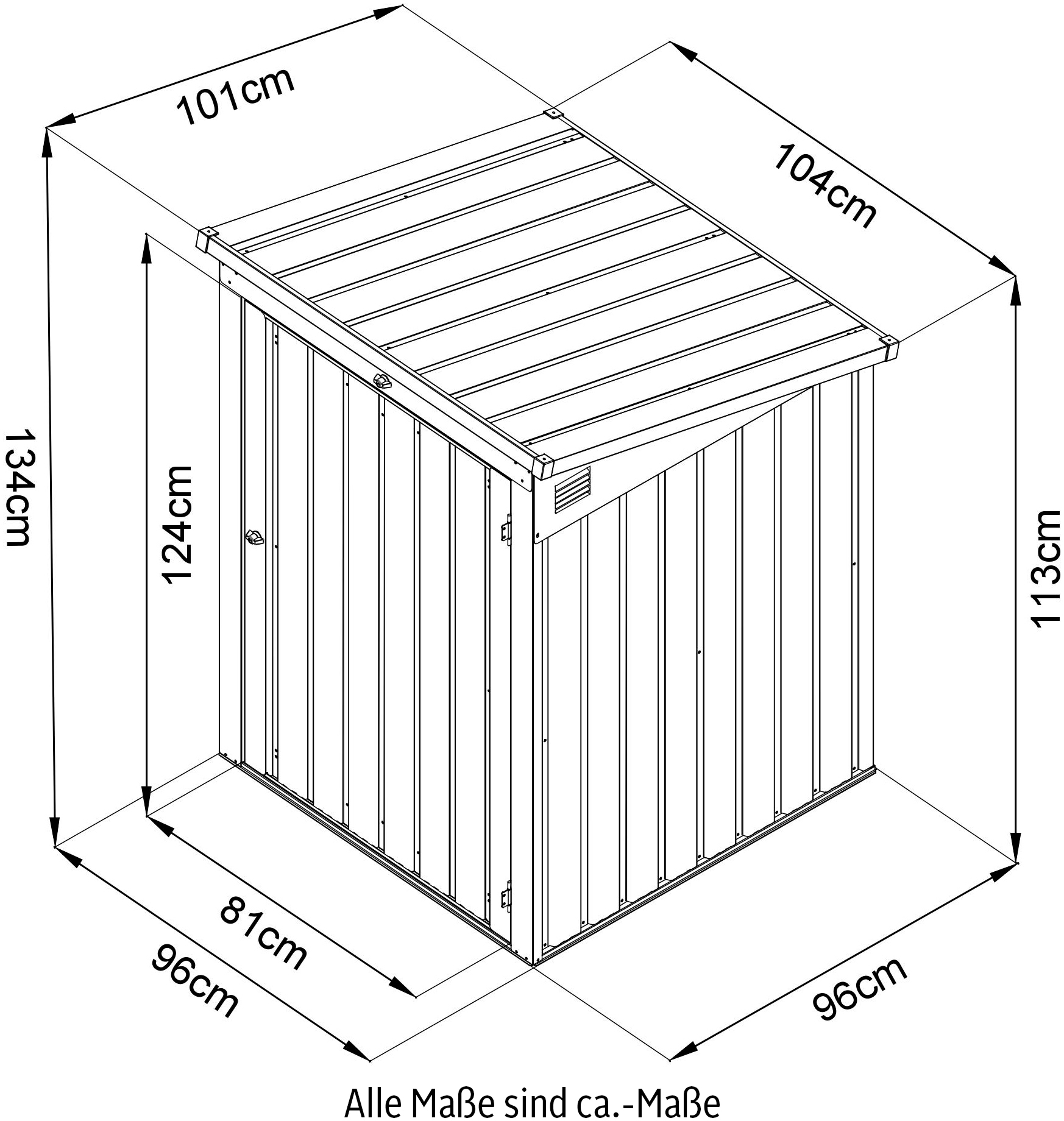 WESTMANN Mülltonnenbox »ISBS-T1D«, für 1x240 l, BxTxH: 104x101x134 cm