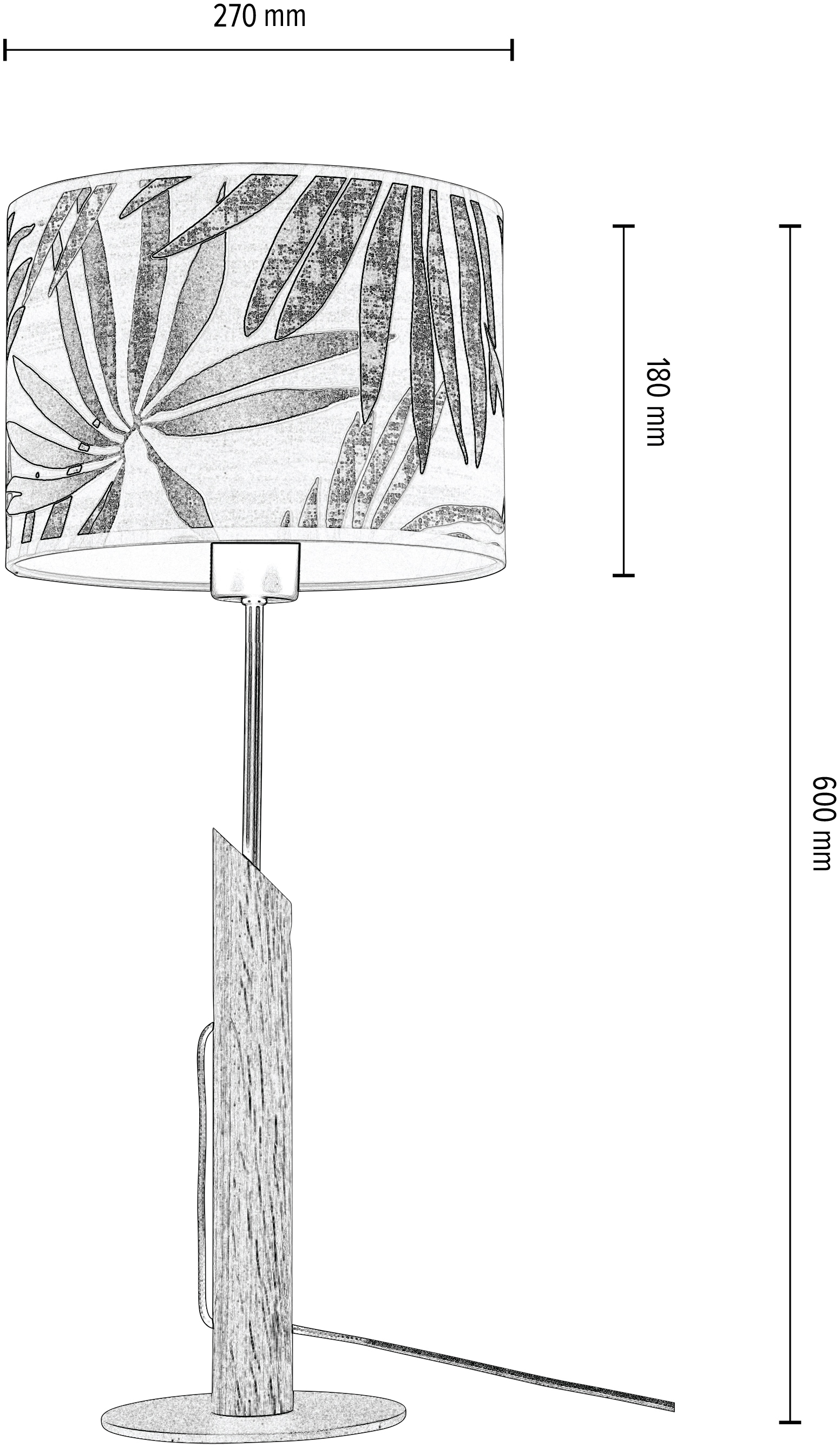 BRITOP LIGHTING Tischleuchte »HOJA«, | online Eichenholz kaufen Tapete laminierter aus Garantie FSC®-Zertifikat, mit XXL flammig-flammig, 3 Jahren Schirm 1 Aus mit