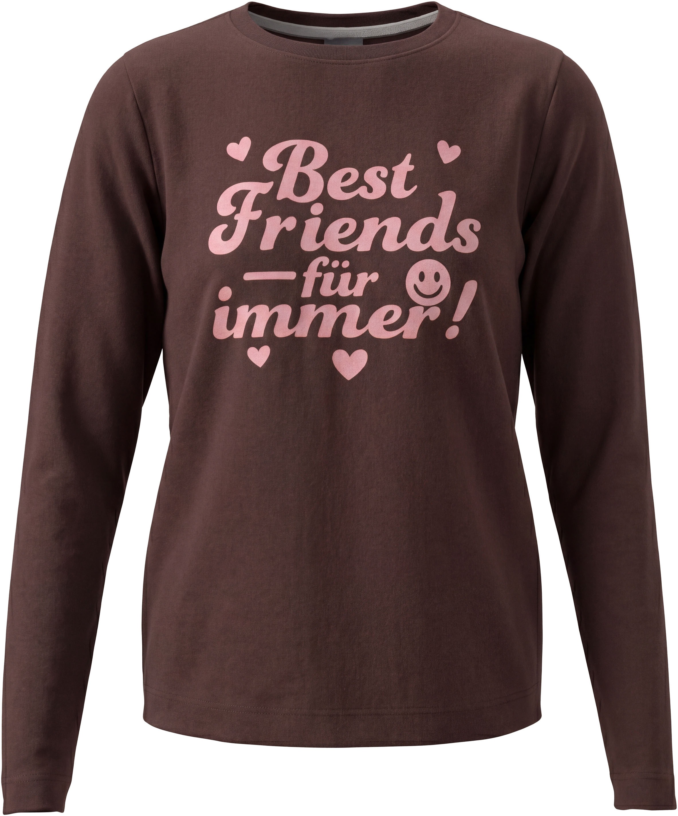 KIDSWORLD Langarmshirt »Slogan Shirt: BEST FRIENDS - für immer!« Sprücheshirt für Best Friends, hüftlange Schnittform, Basic-Stil