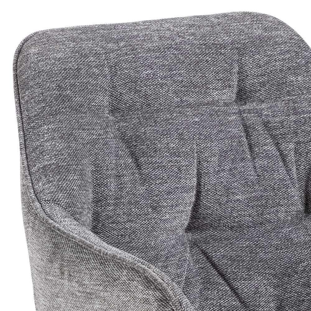ACTONA GROUP Esszimmerstuhl, Luxus-Microfaser, Essstuhl Anthrazit, Beine mattschwarzem Stahl und Tuftings, 2er Set