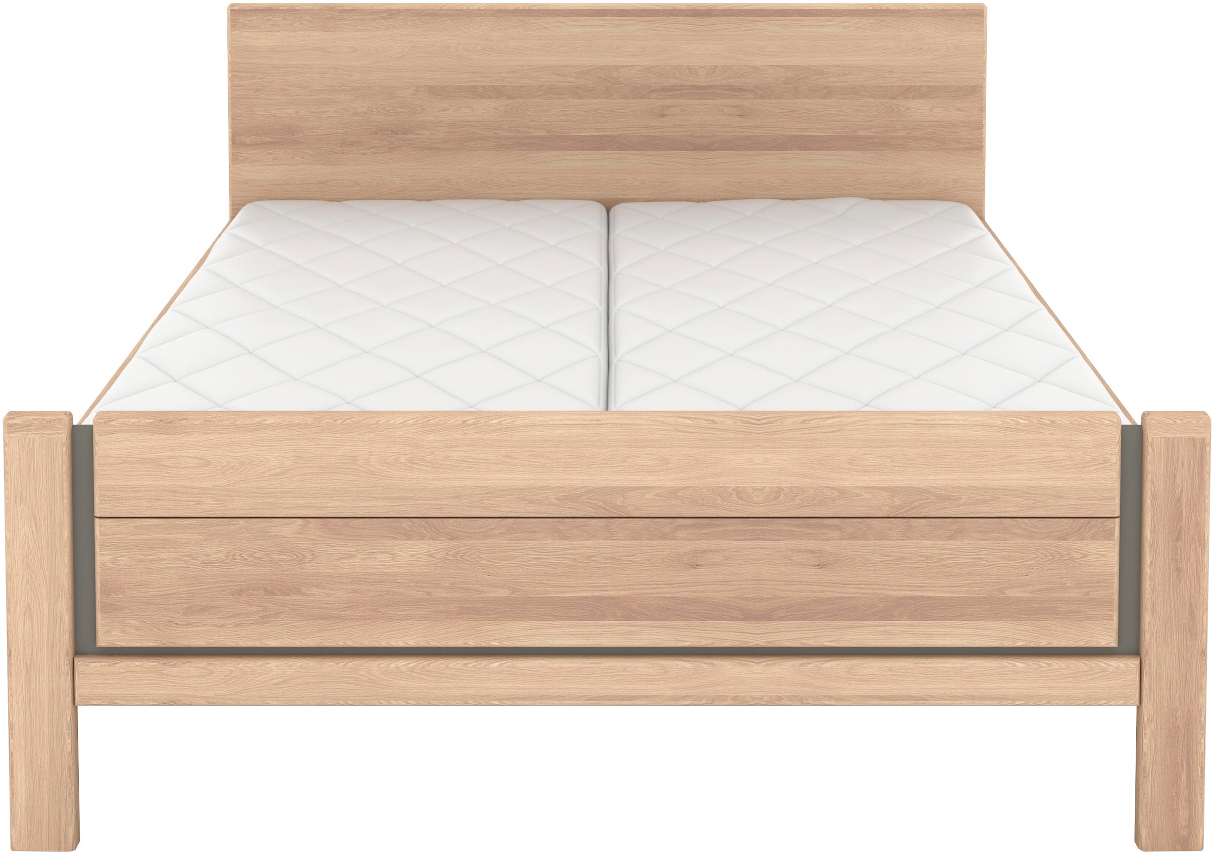 Musterring Holzbett »Sorrent, Bettgestell, Bettrahmen, teilmassiv Eiche«, (MADE IN GERMANY), Eiche teilmassiv, Liegehöhenverstellung, Stollenfußteil
