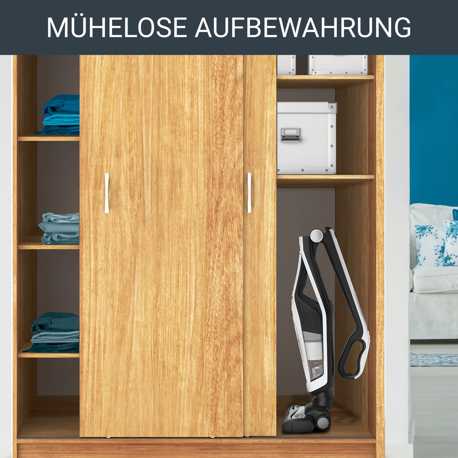 Rowenta Akku-Stielstaubsauger »Dual Force 2-in-1, mühelose Aufbewahrung, klappbarer Griff, LED-Düse«, besonder leicht, langlebige Batterie, 2 Geschwindigkeiten, RH6737