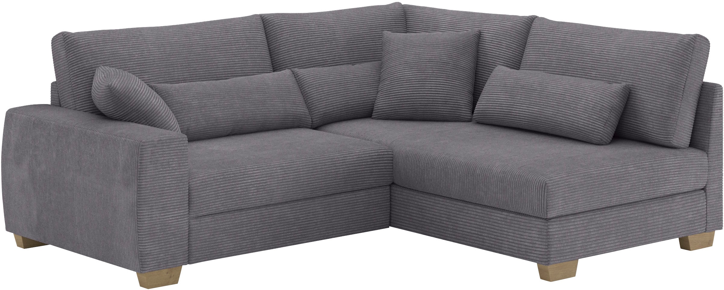 Mr. Couch Ecksofa »Helena L-Form, bis 140 kg belastbar«, mit Taschenfederkern, wahlweise mit Bettfunktion
