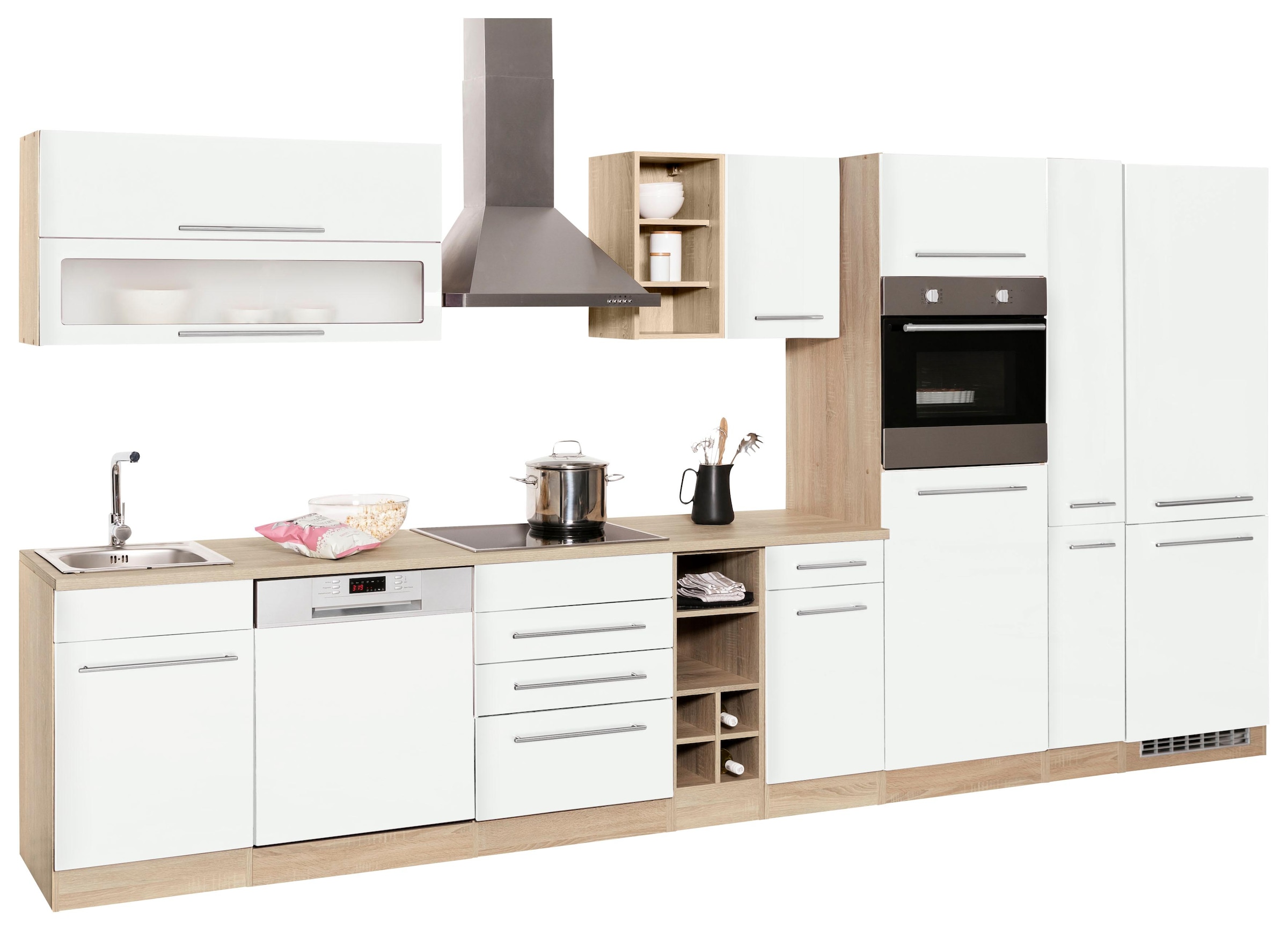 KOCHSTATION Küchenzeile »KS-Eton« ohne E-Geräte, Breite 390 cm
