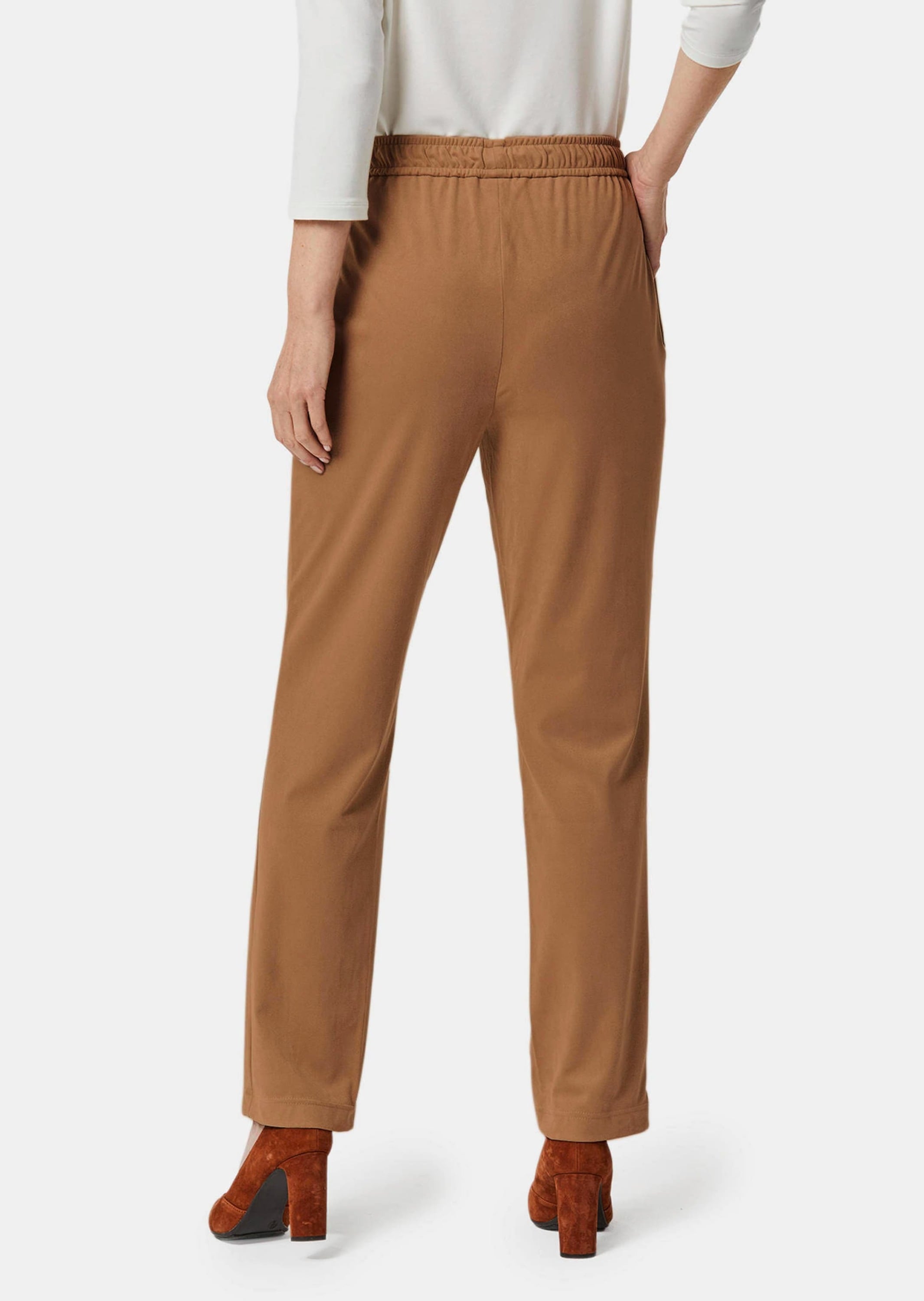 GOLDNER 2-in-1-Hose »Kurzgröße Stretch Hose SARA in Veloursleder-Optik«