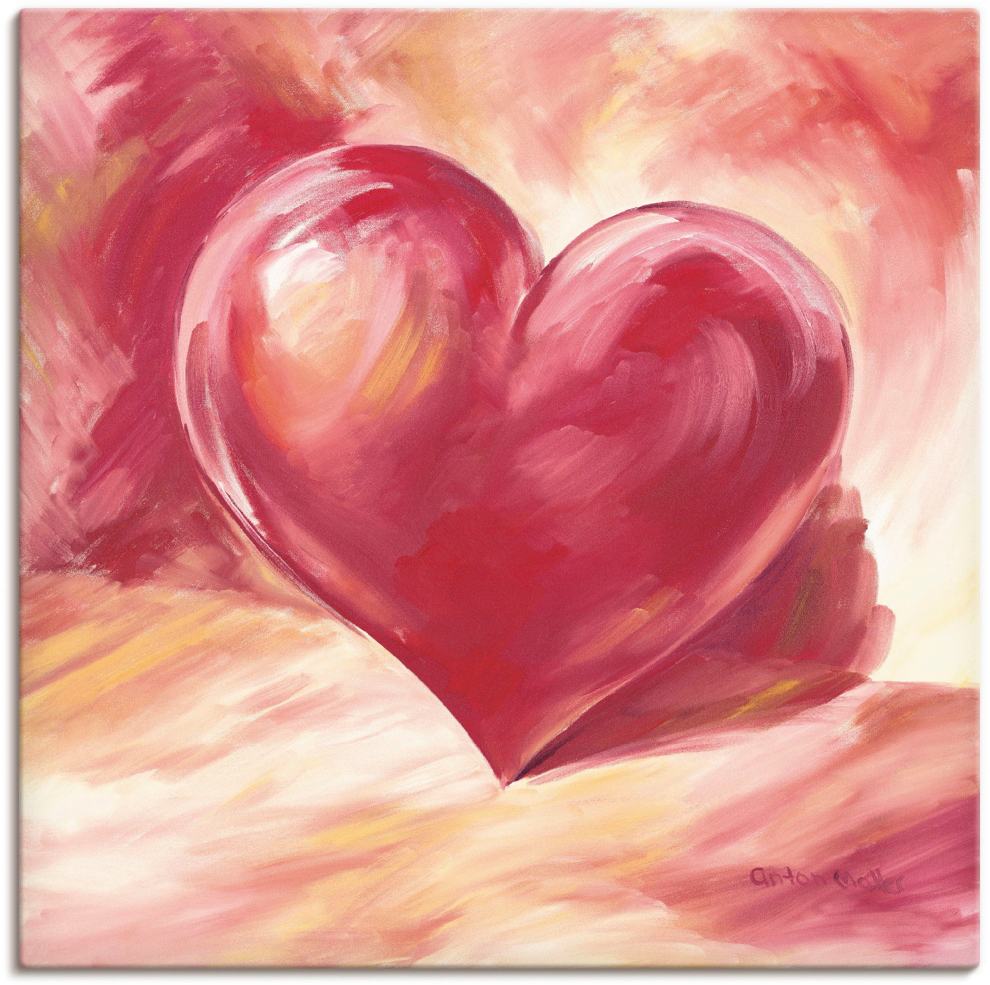 kaufen Größen Wandbild versch. »Rosa/rotes in Leinwandbild, auf St.), Herz«, Poster Herzen, oder als Alubild, (1 Artland Wandaufkleber Raten