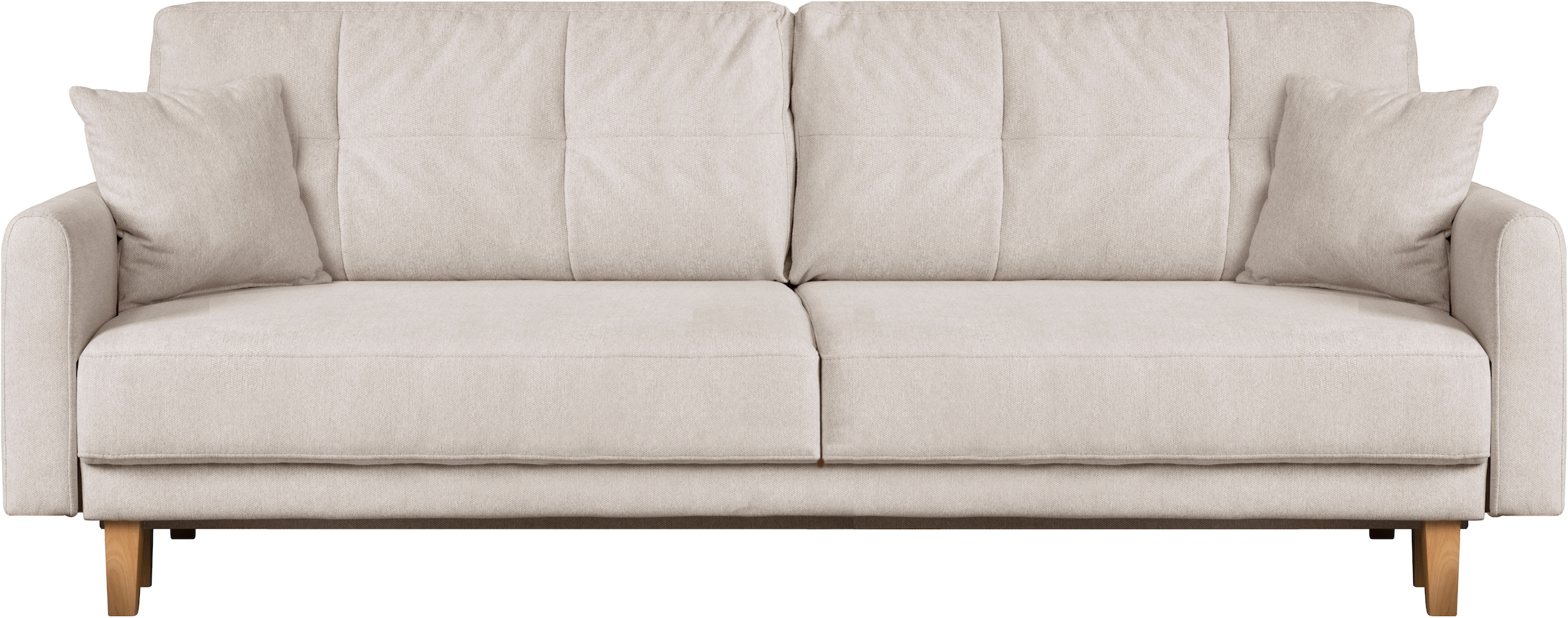 Home affaire 3-Sitzer »TRIPLO optionale Schlafsofa mit Bettkasten, Maße B/T/H: 215/100/89 cm«, Wahlweise Bettfunktion - Liegefläche 145x191 cm, Rücken-, Zierkissen