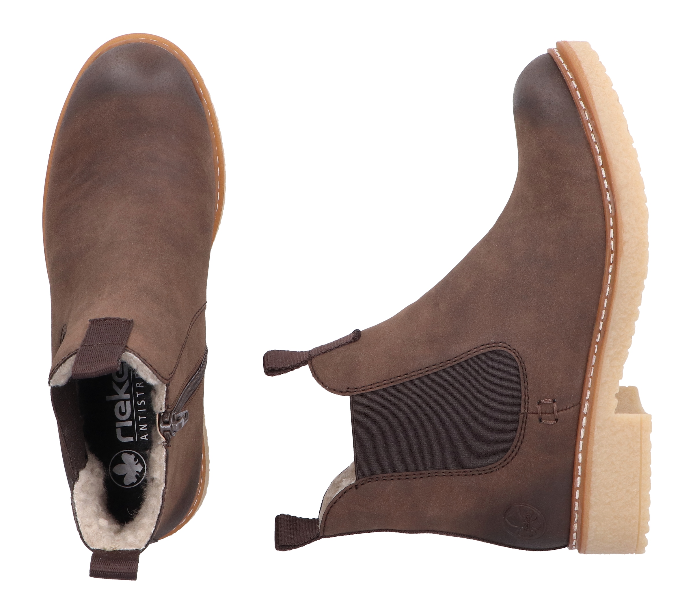 Rieker Winterstiefelette, Chelseaboots, Used-Look, mit Innenreißverschluss und Stretcheinsatz