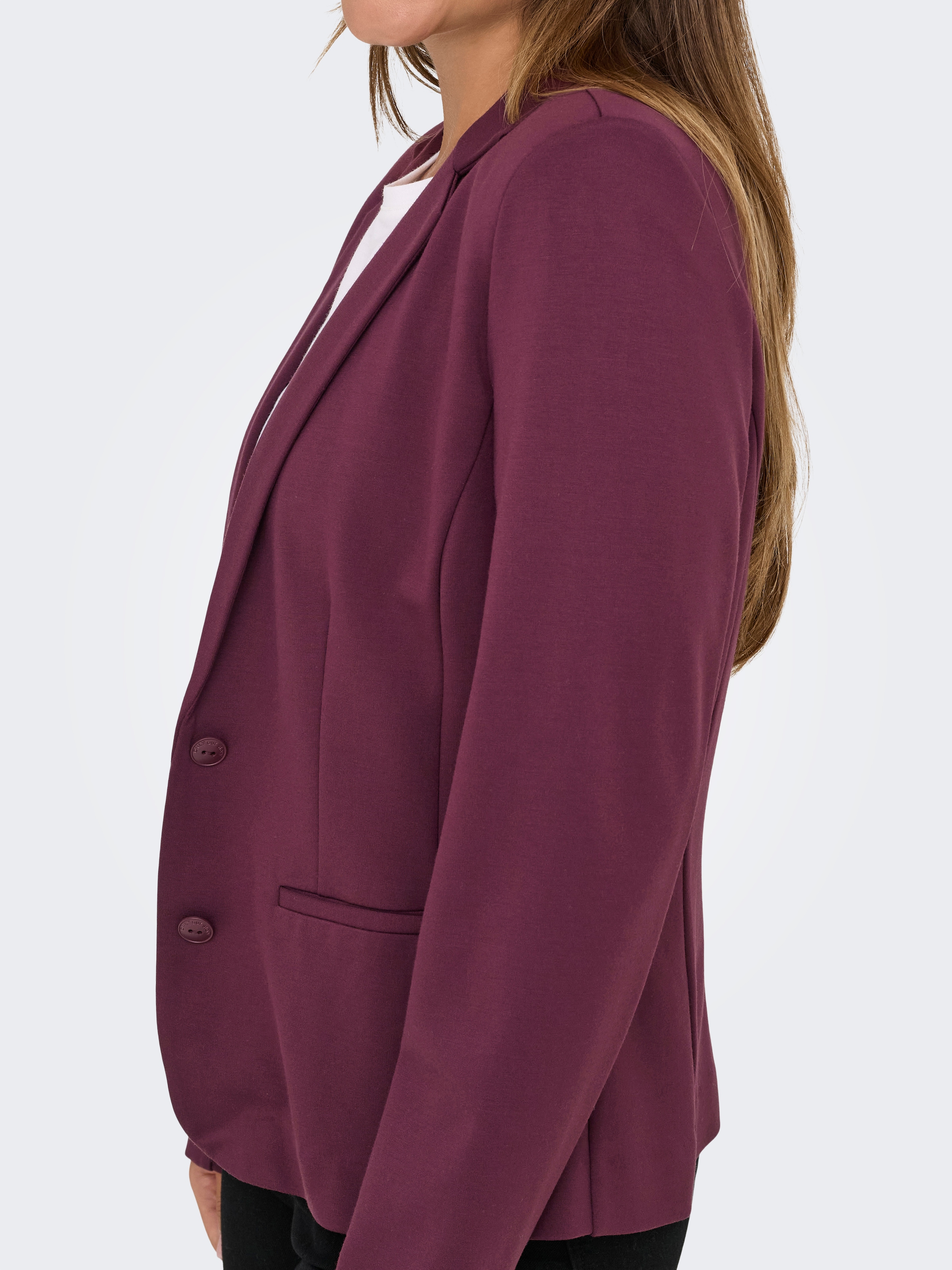 ONLY Jerseyblazer »ONLPOPTRASH – 2-Knopf Blazer mit taillierter Silhouette«, regular fit, Milano Rib, Materialmix, Reverskragen, unifarben