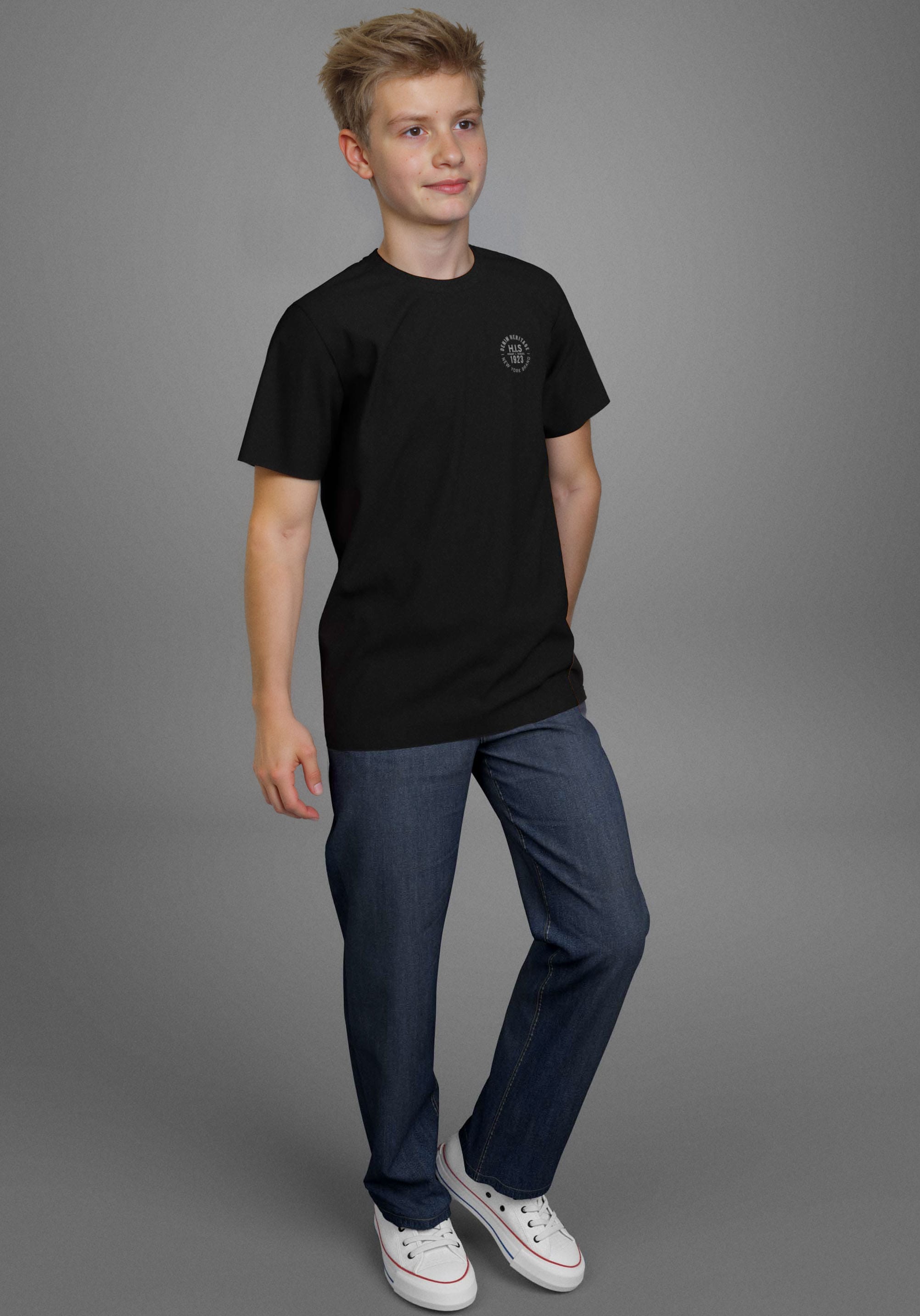 Arizona Stretch-Jeans »mit schmalem Bein für Jungen« skinny fit,  gerade Beinform,  trendiger Used-Look