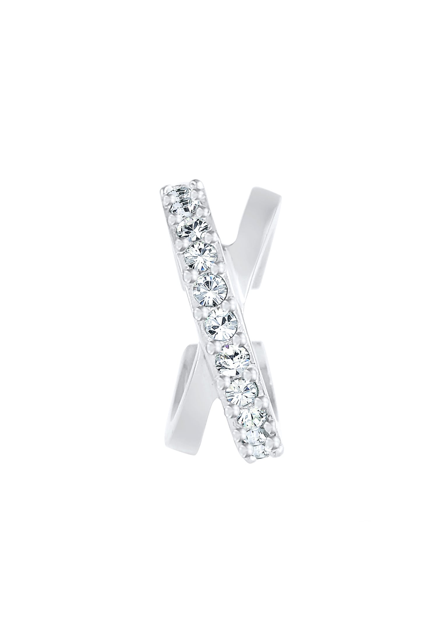 Elli Ohrklemme »Ohrringe Earcuff Gekreuzt Kristalle 925 Silber«