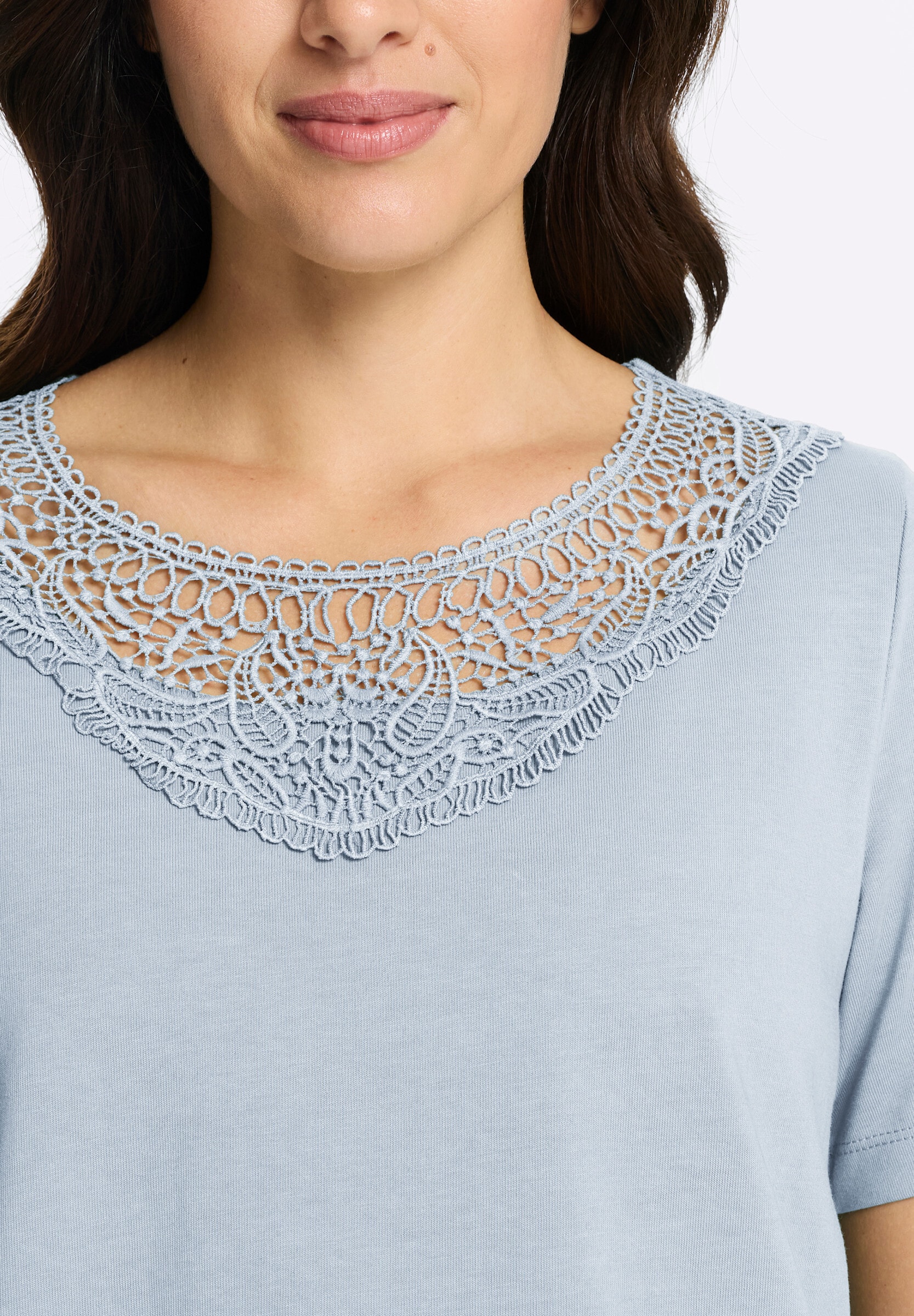 Sieh an! Longshirt »Longshirt Longshirt mit Spitzeneinsatz«