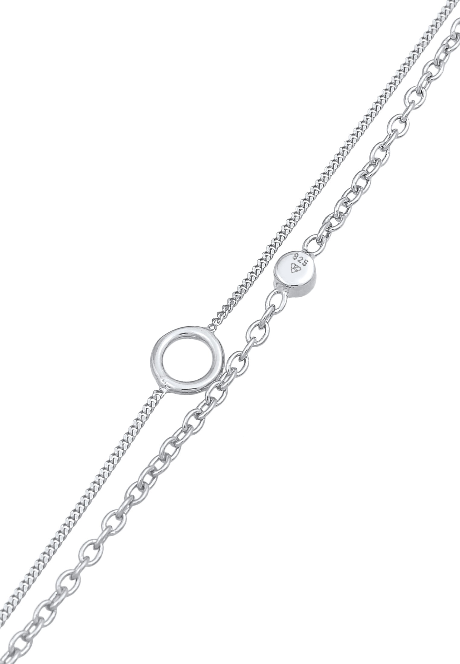 Elli Armkette »Armband Layer Kreis 925 Silber, mit Kristallen von Swarovski®«