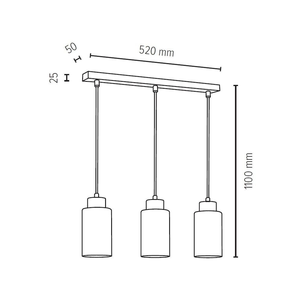 SPOT Light Pendelleuchte »BOSCO«, 3 flammig, Leuchtmittel E27 | ohne Leuchtmittel, Hängeleuchte, Naturprodukt aus Eichenholz, Schirm aus Glas